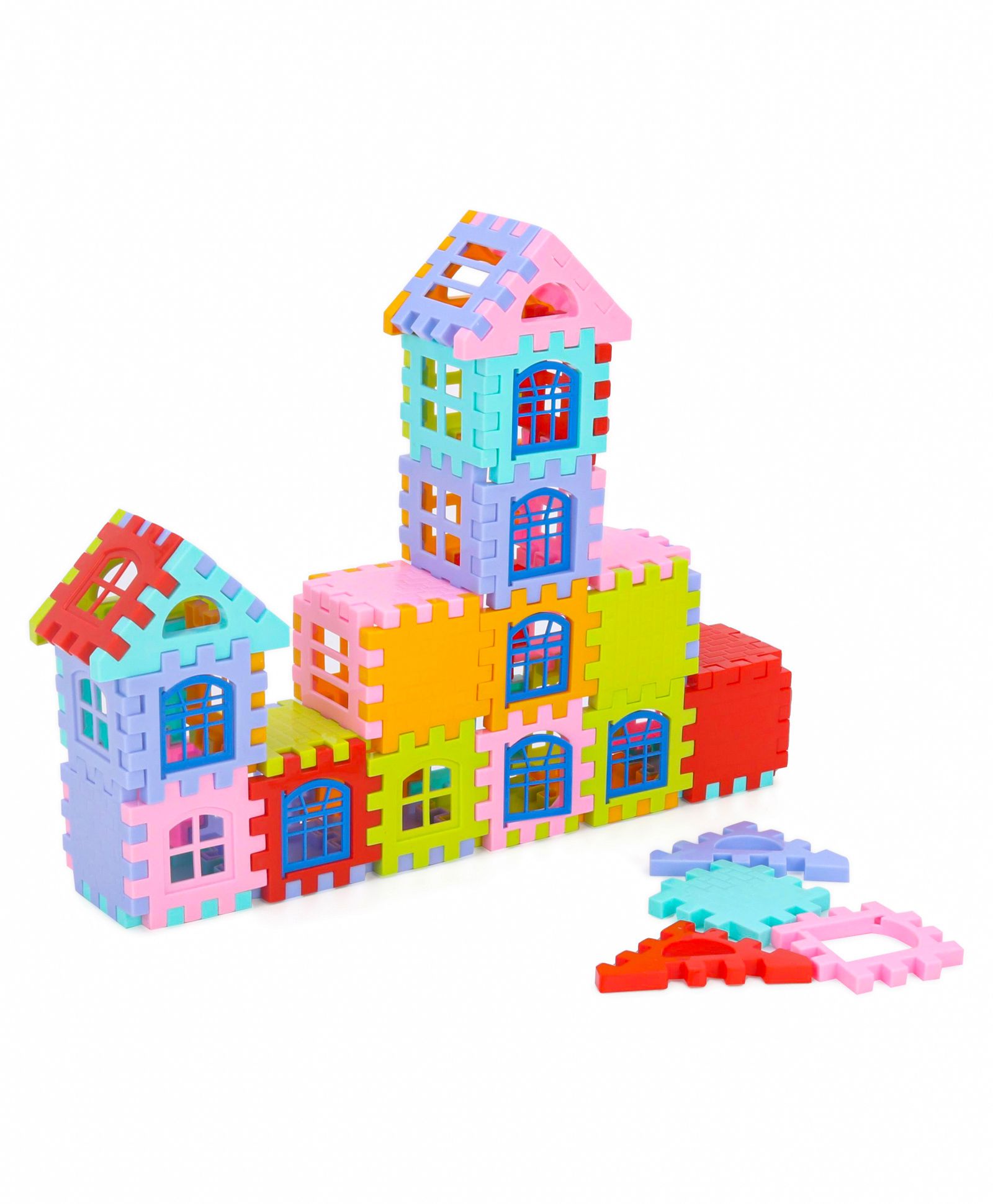 Ekta House Building Blocks Set 1 Multicolor - 72 Pieces-picture-7