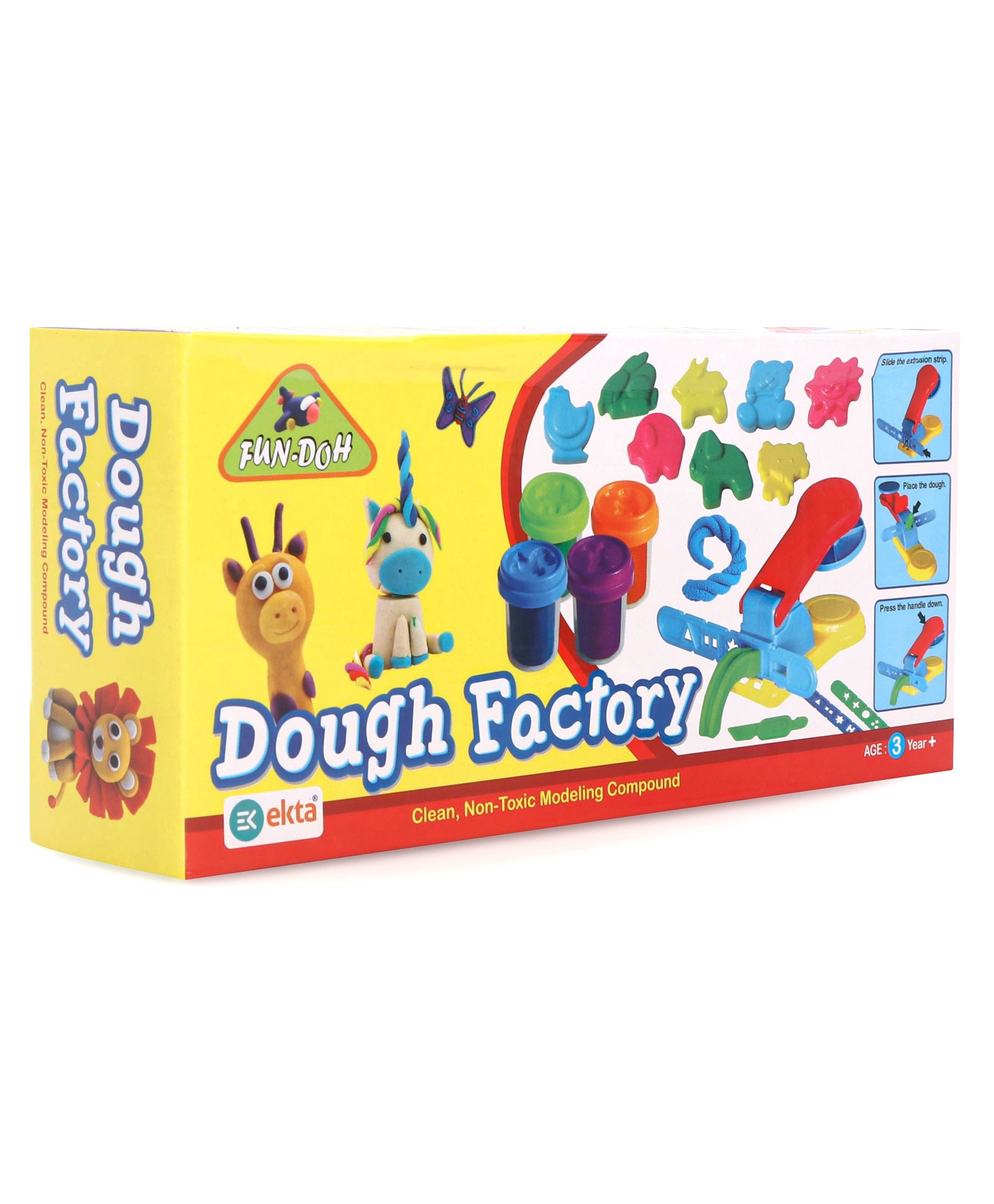 Ekta Fun-Doh Dough Factory Non Toxic Art & Craft Modeling Clay Compound Kit - Multicolour-picture-26