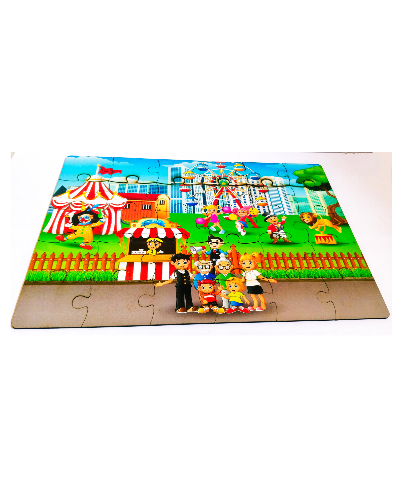 Fingo Brain Wooden Jumbo Jigsaw Circus Theme Multi color - 30 Pieces-image-24