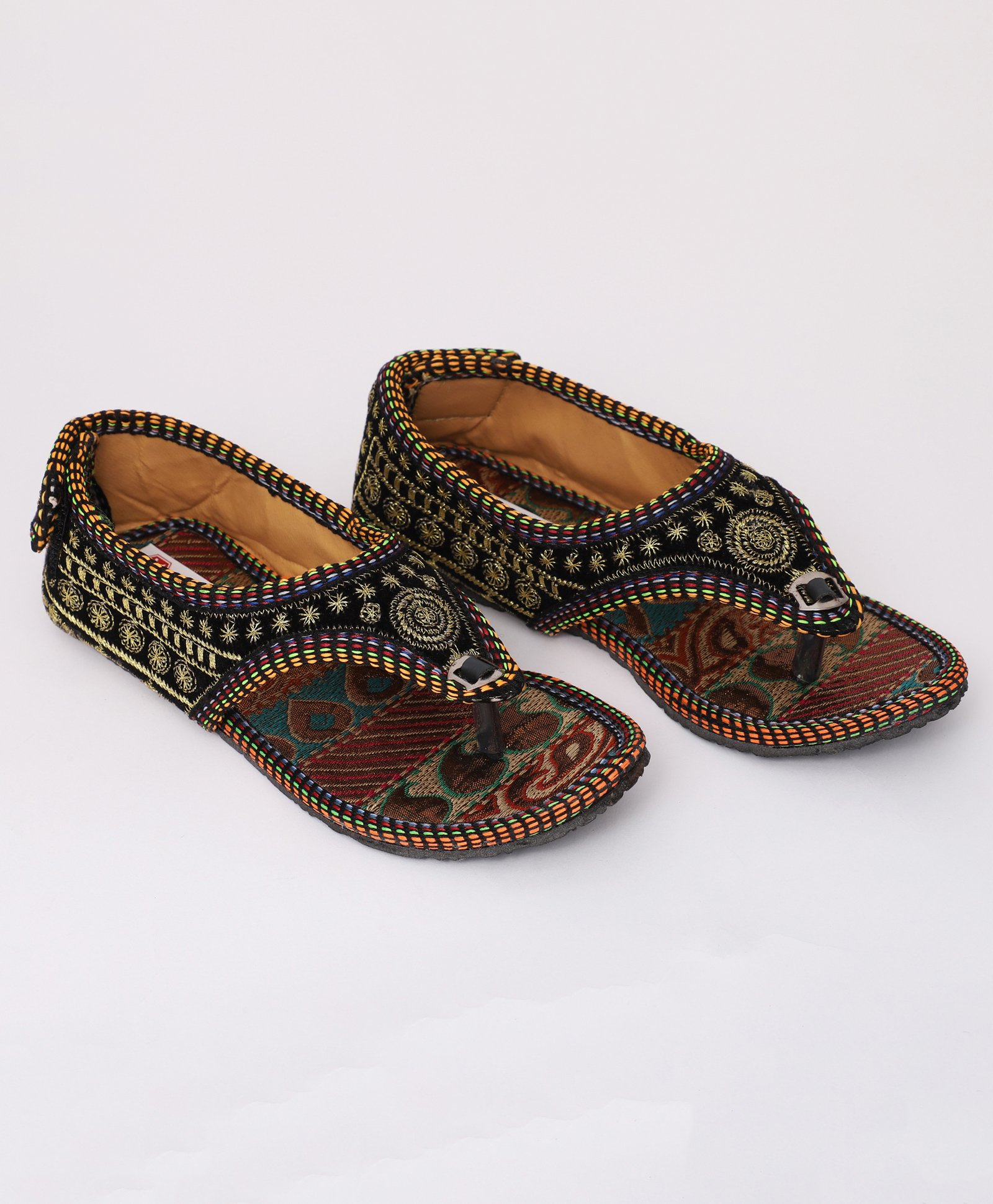 Buy Mine Sole Embroidered Kolhapuri Sandals - Black for Girls (6-7 Years)  Online, Shop at FirstCry.com - 12447891