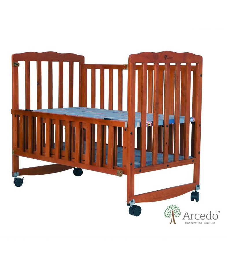 Arcedo  Crest Wooden Baby Cot Cherry - Red-image-10