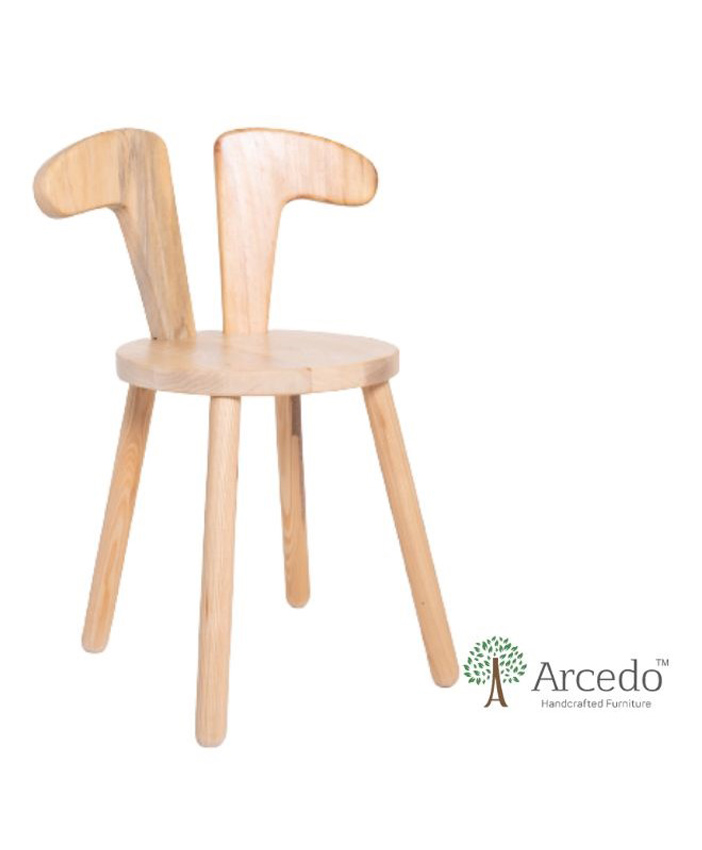 Arcedo Bunny Kids Wooden Chair - Light Brown-picture-15