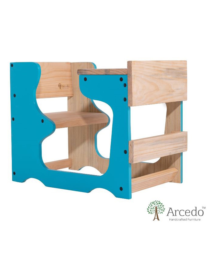 Arcedo  Franklin Kids Wooden Study Table Natural - Blue-image-33