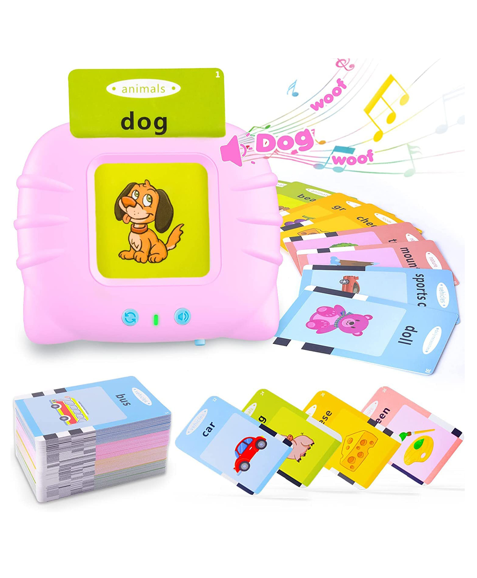 FunBlast Talking Flash Cards Toy Pink - 112 Cards-image-42