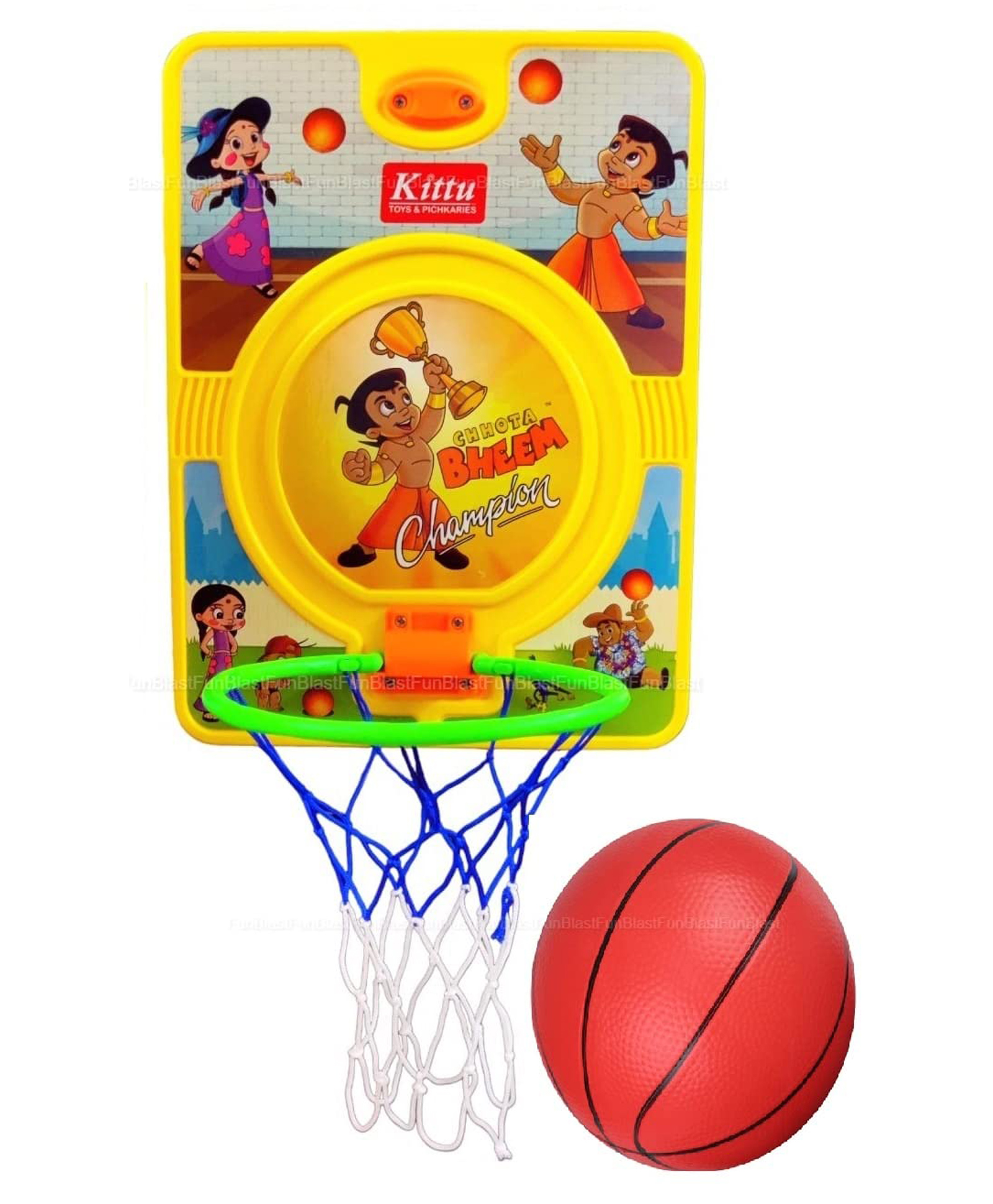 FunBlast Wall Mounted Hanging Basket Ball Set  Multicolor-image-5
