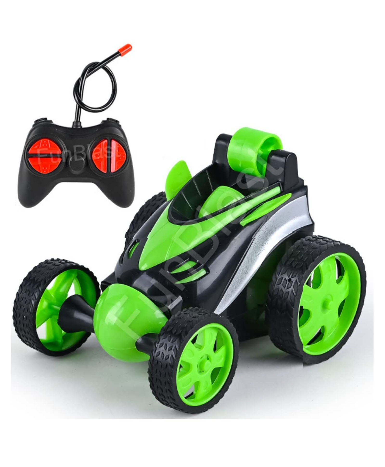 FunBlast 360 Degree Rotating Remote Control Stunt Car  Green-image-33