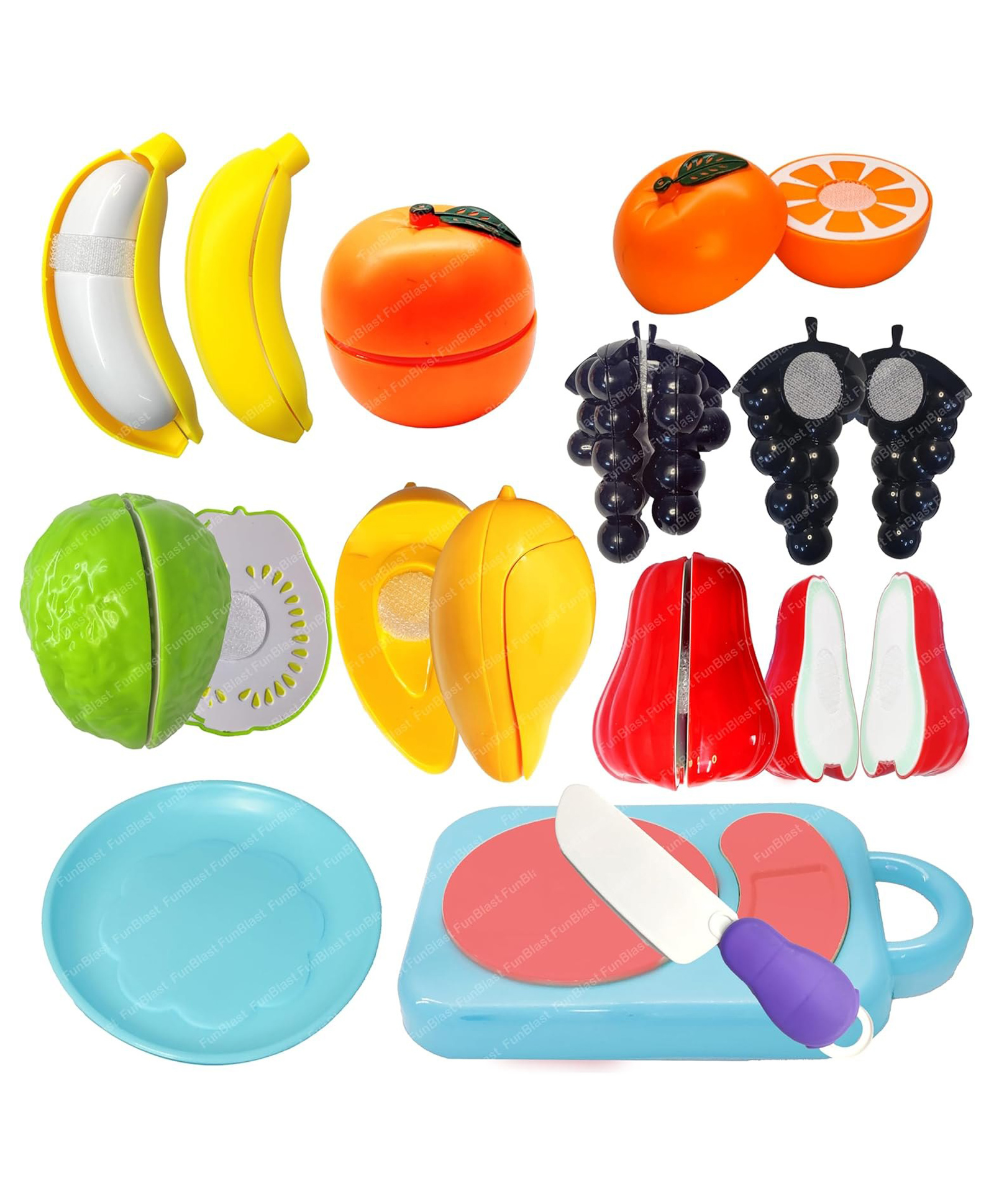 FunBlast Sliceable Fruit Cutting Toy Set - Multicolor-image-11