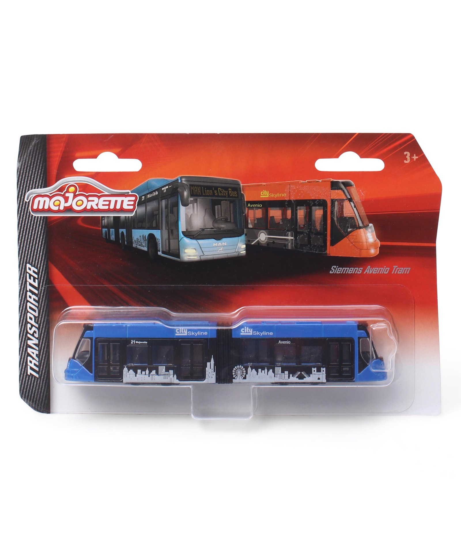 Majorette Man City Bus Siemens Avenio Die Cast Free Wheel Model Toy Tram - Blue-image-13
