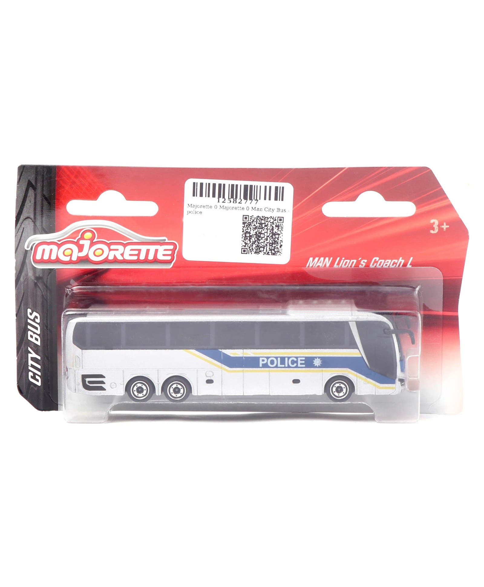Majorette Man City Police Die Cast Free Wheel Bus - White-picture-17