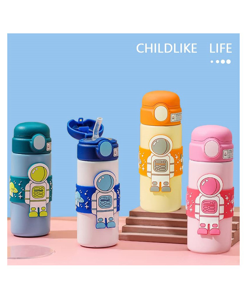 YAMAMA Astronaut Theme Hot and Cold Water Bottle for Kids Insulated SS316 Bottle Kids Water Bottle Double Walled Vacuum Insulated Stainless Steel Bottle - 500 ML (Color May Vary)-image-19