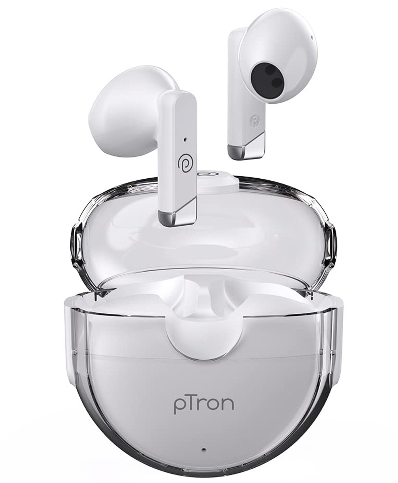 pTron Bassbuds Fute 5.1 Bluetooth Truly Wireless Feather lite Tws in Ear Earbuds - White-image-7