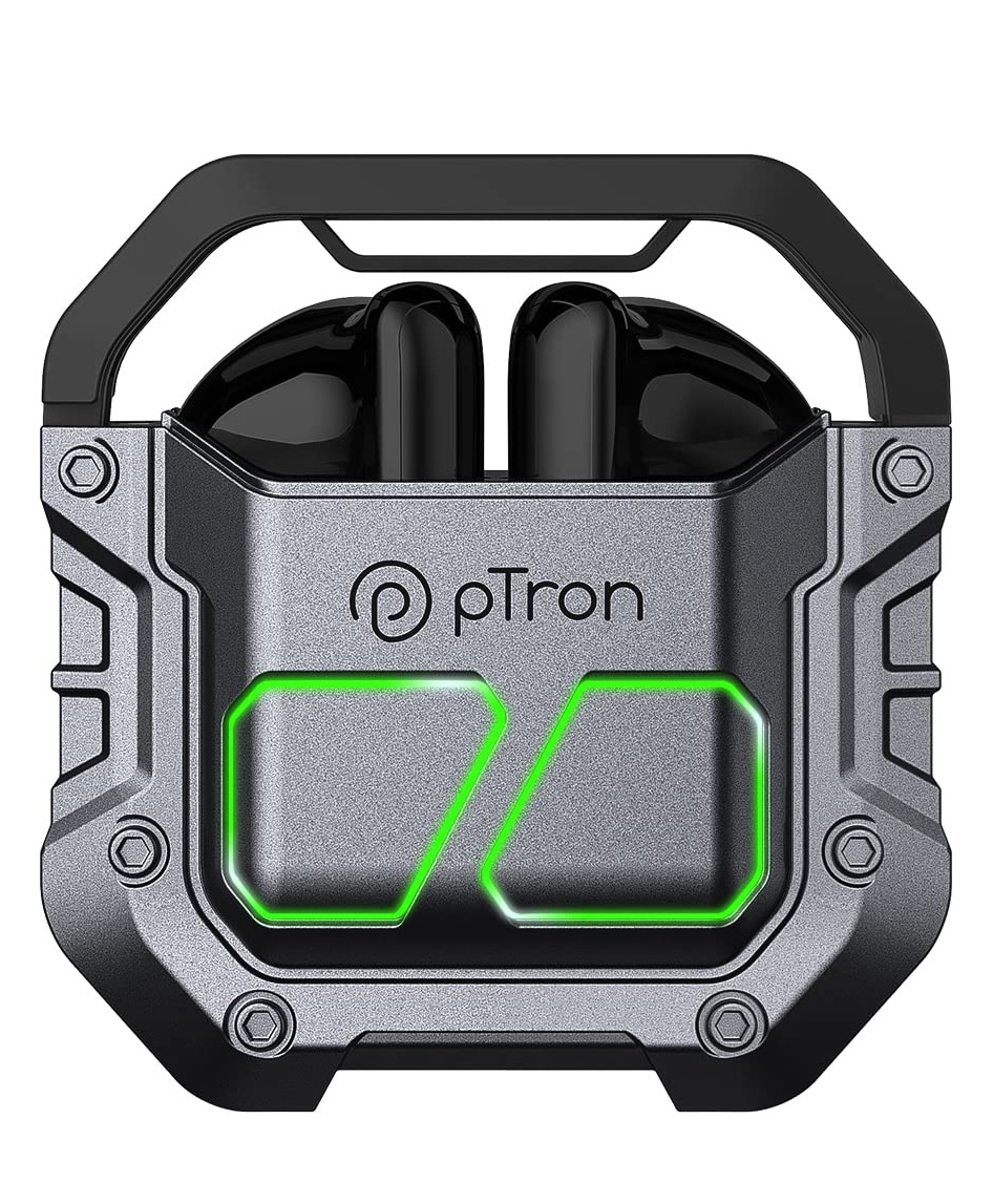 pTron Bassbuds Xtreme In-Ear Wireless Headphone with 32Hrs Playtime TWS Earbuds - Grey Black-picture-15