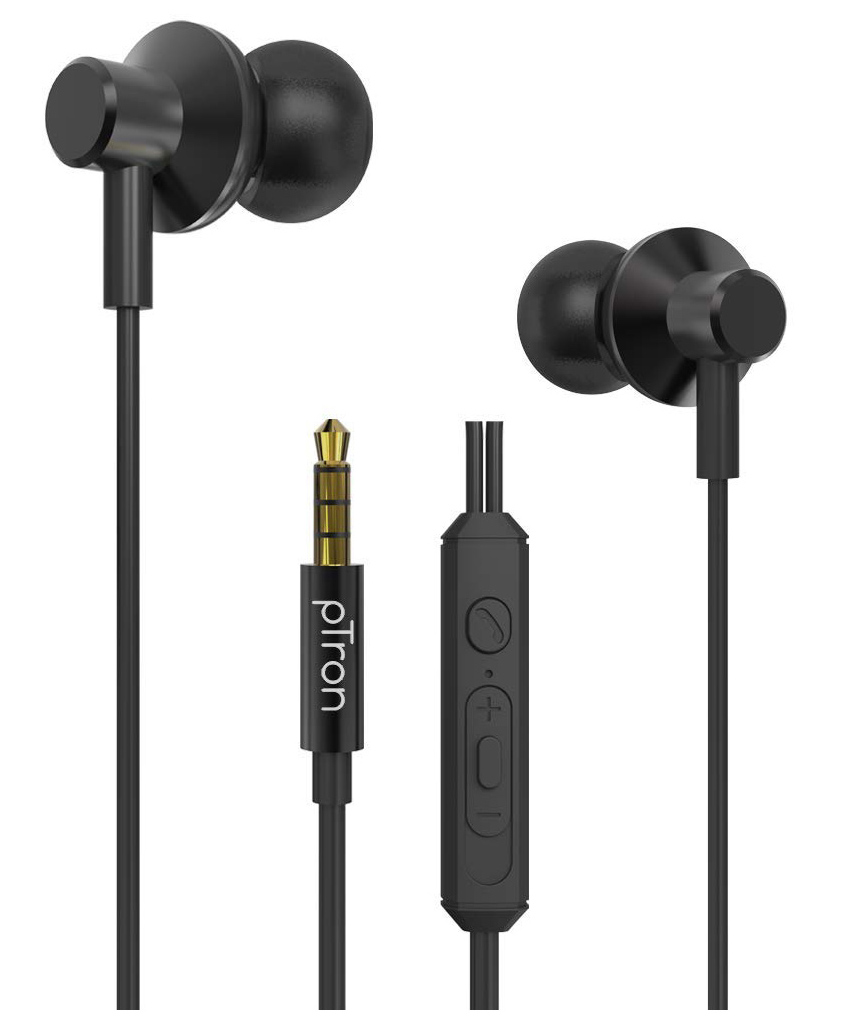 pTron Pride Lite In Ear Wired Headphones with in line Mic - Black-image-10