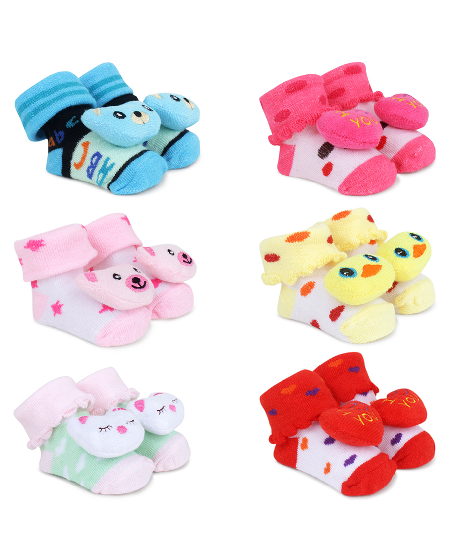 KRITIU Booties Bunny Applique Pack of 6 - Multicolour-picture-11