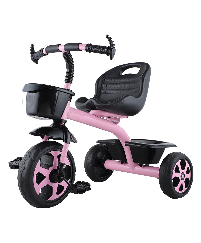 JoyRide Stylish Sports Trike Push & Plug Baby Trike with 2 Storage Basket Pink-image-32