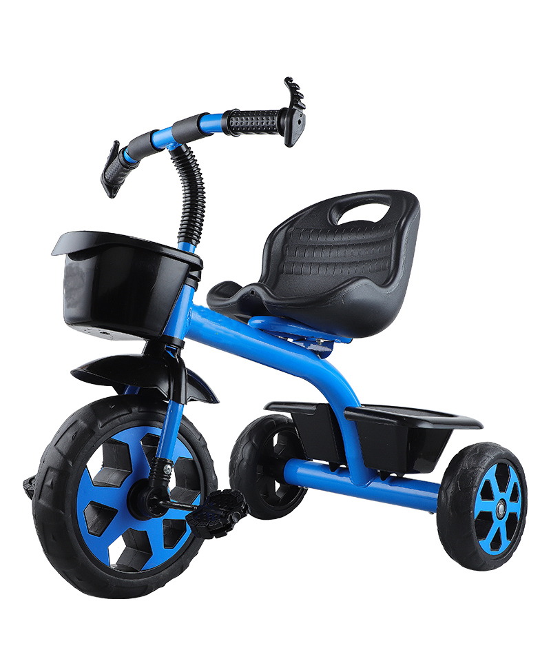 JoyRide Stylish Sports Trike Push & Plug Baby Trike with 2 Storage Basket Blue-picture-16