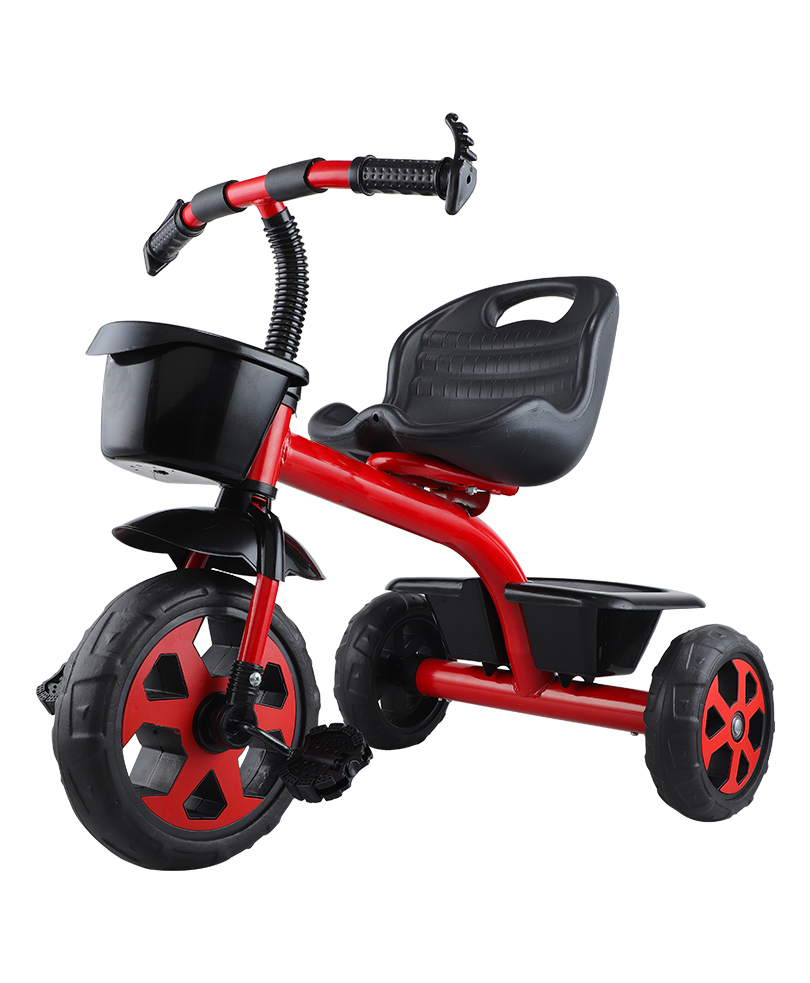 JoyRide Stylish Sports Trike Push & Plug Baby Trike with 2 Storage Basket Red-picture-24