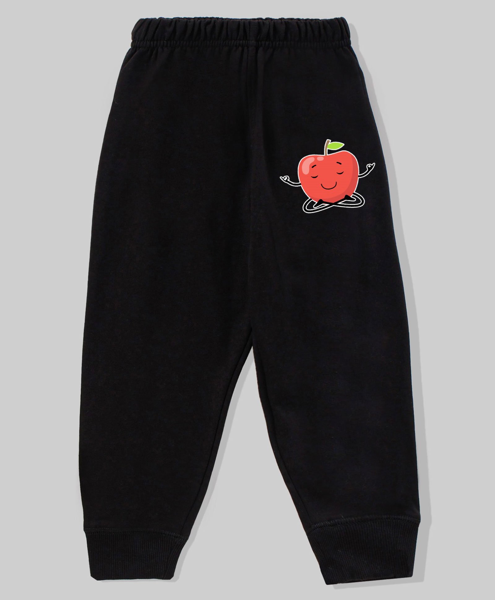 KAVEE 100% Cotton Biowashed Full Length Apple Printed Lounge Pants - Black-picture-21