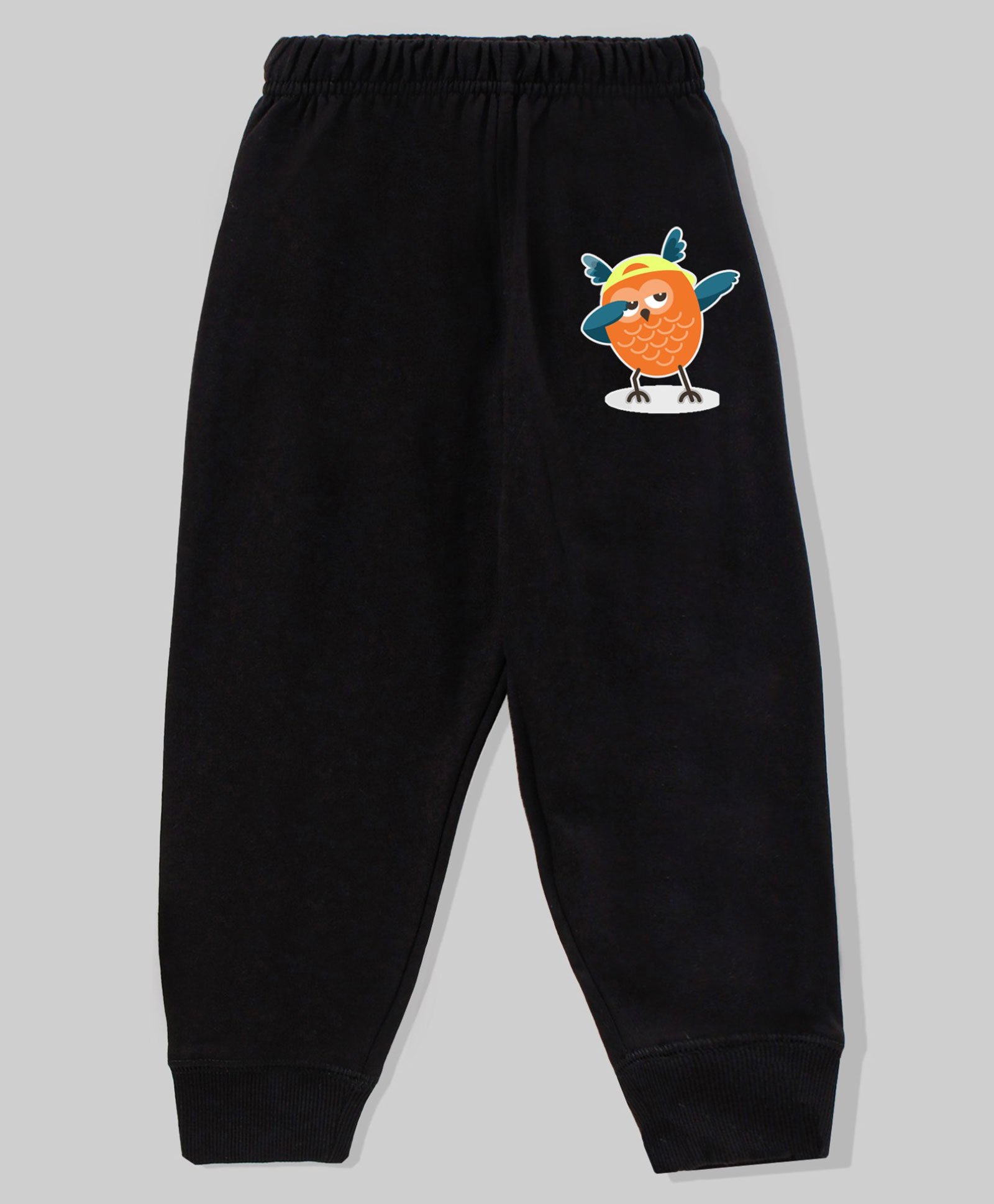 KAVEE 100% Cotton Biowashed Full Length Owl Printed Lounge Pant - Black-picture-21