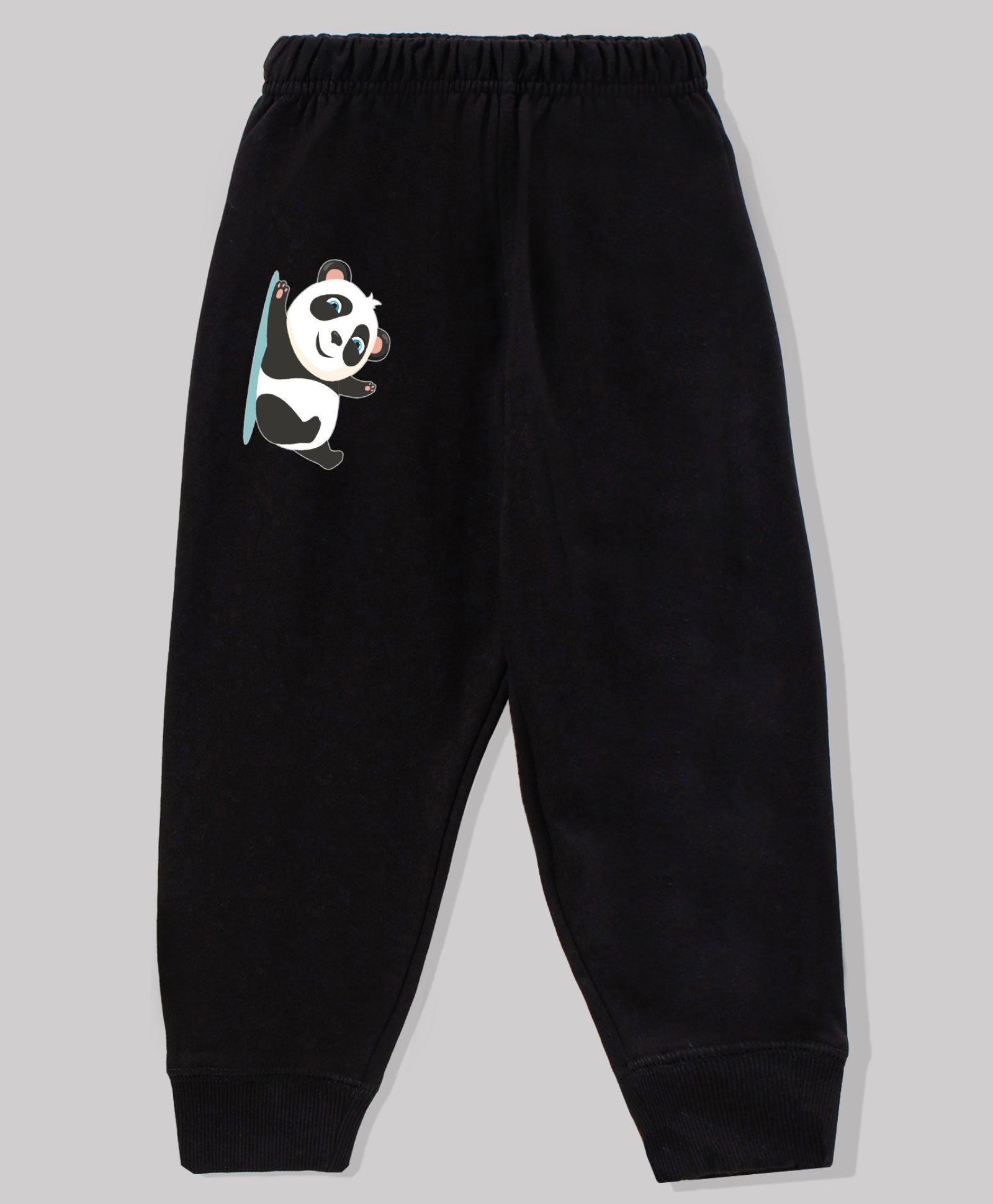 KAVEE 100% Cotton Biowashed Full Length Slide Panda Printed  Lounge Pant  - Black-picture-34