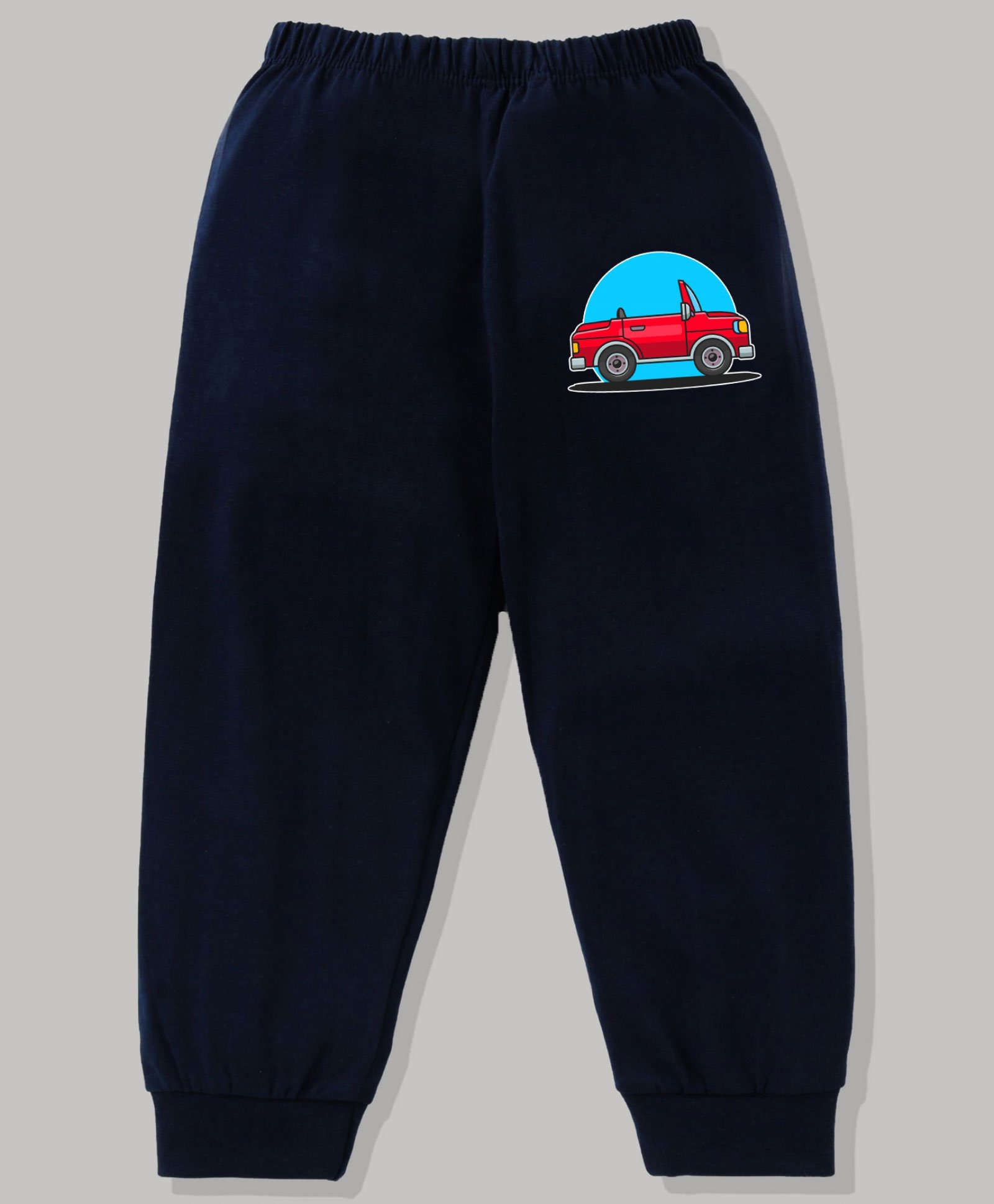 KAVEE 100% Cotton Biowashed Full Length Car Print Lounge Pant - Navy Blue-picture-24