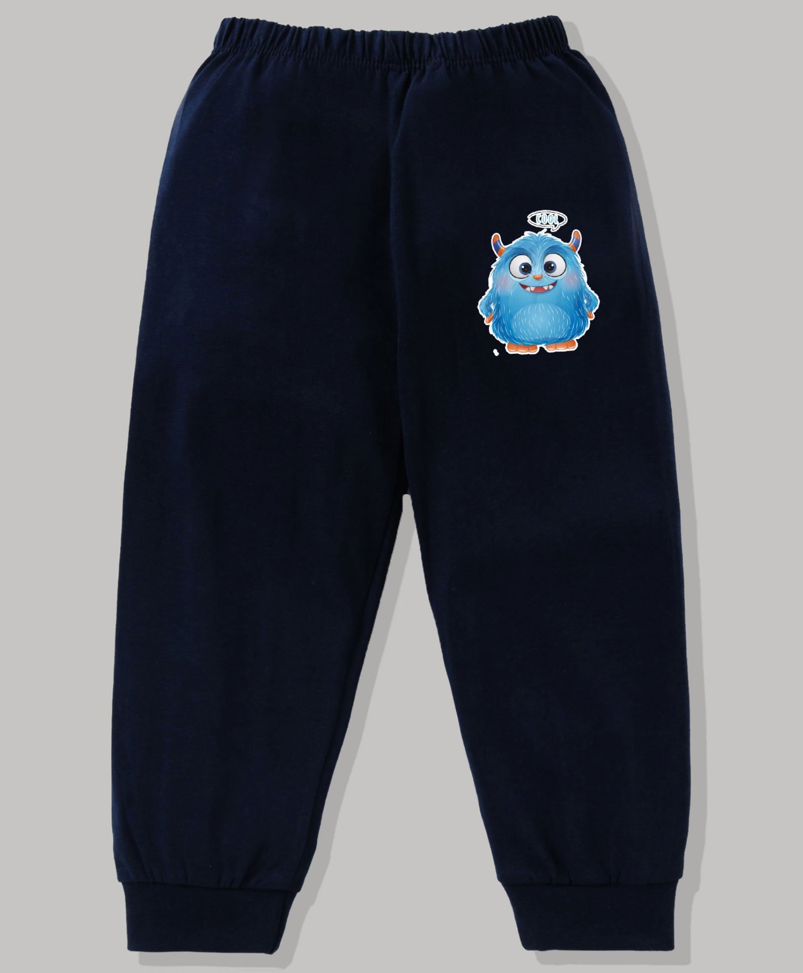 KAVEE 100% Cotton Biowashed Monster Placement Printed Lounge Pants - Navy Blue-image-21