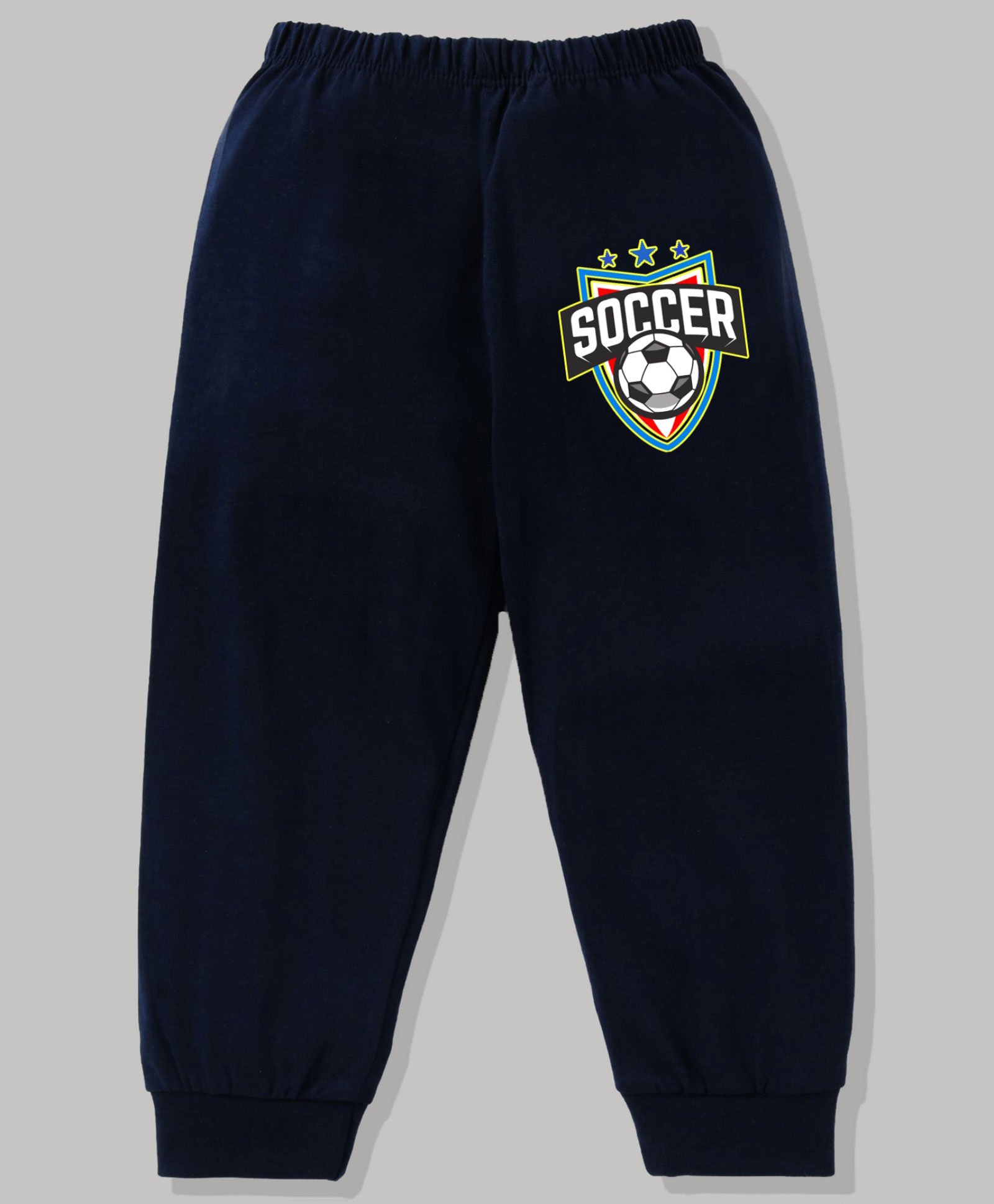 KAVEE 100% Cotton Biowashed Soccer & Star Placement Printed Lounge Pants - Navy Blue-picture-12