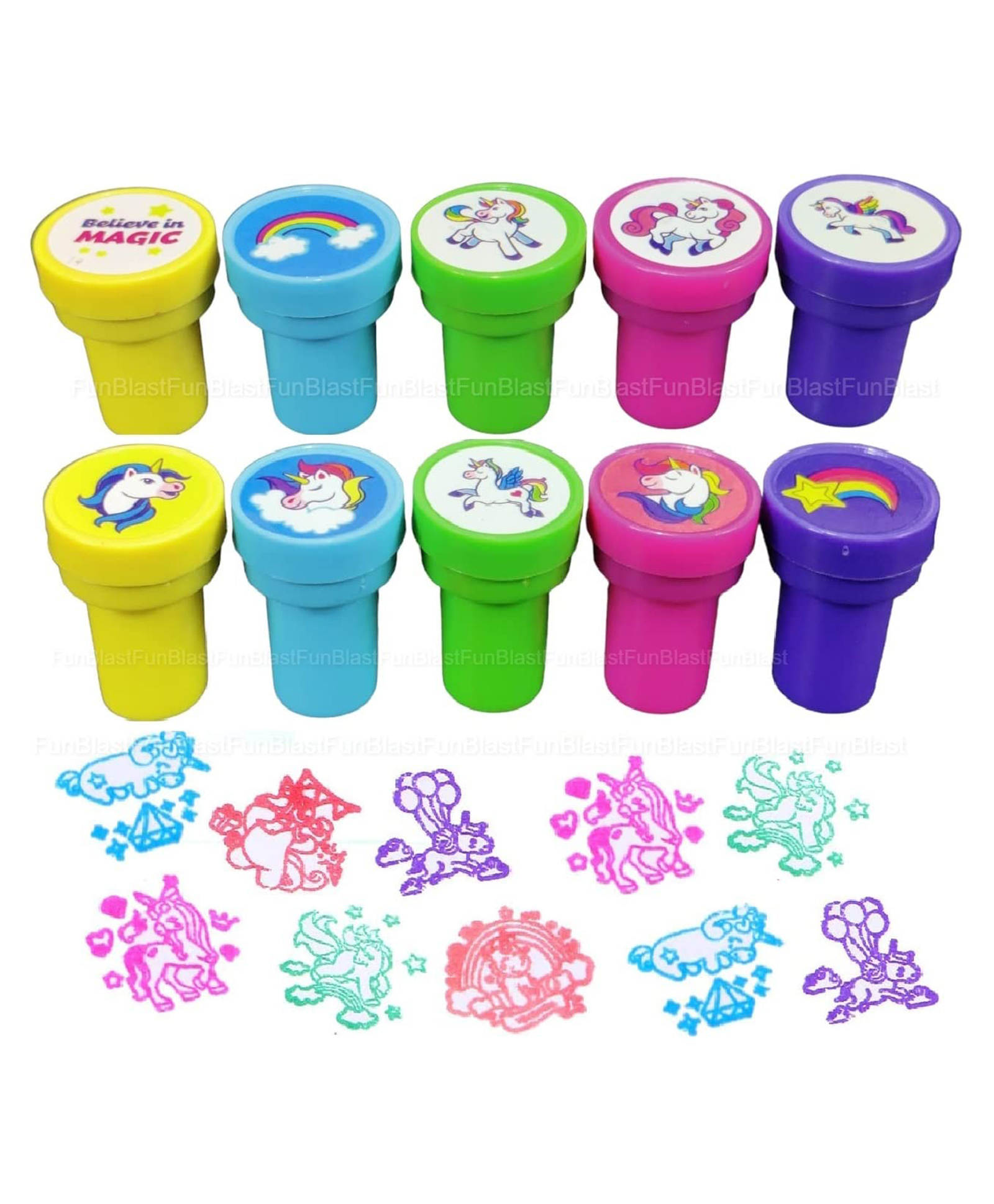 FunBlast Unicorn Emoji Stamps Pack of 10 - Multicolor-image-33