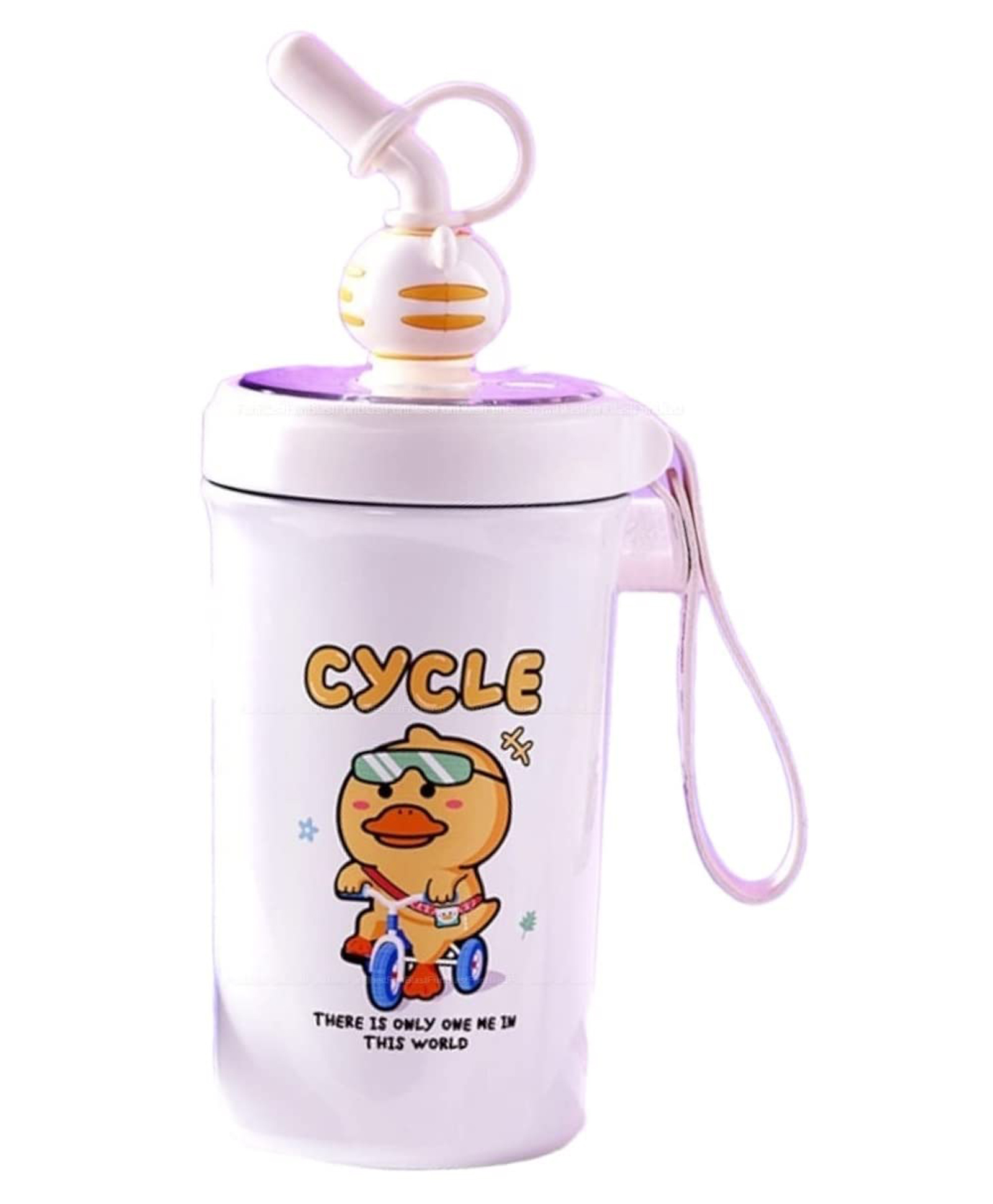 FunBlast Stainless Steel Double Wall Flask Bottle with Sipper and Straw White - 480 ml-image-37