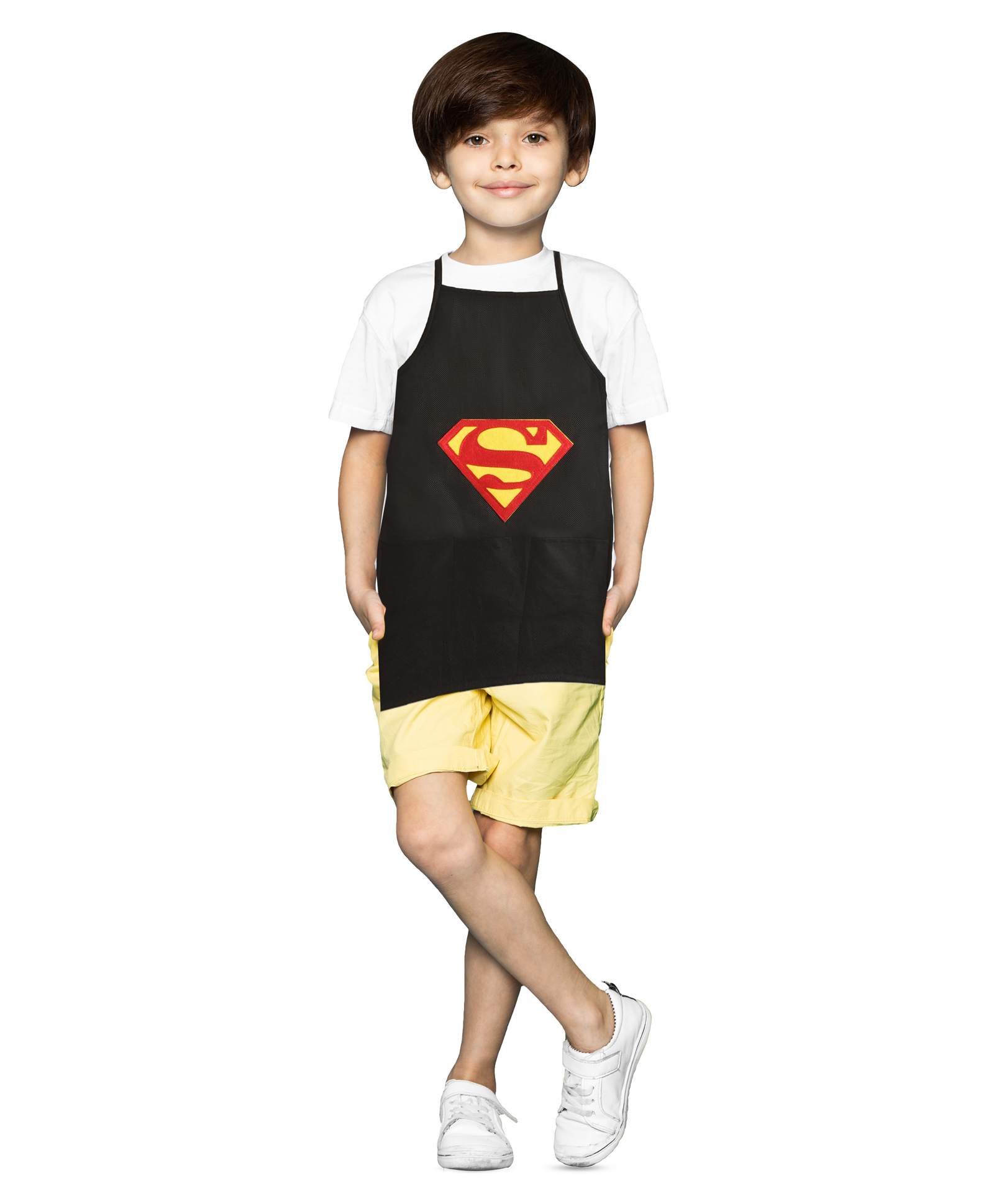 Li'LL Pumpkins Black Colour Superman Apron with Pocket-picture-14
