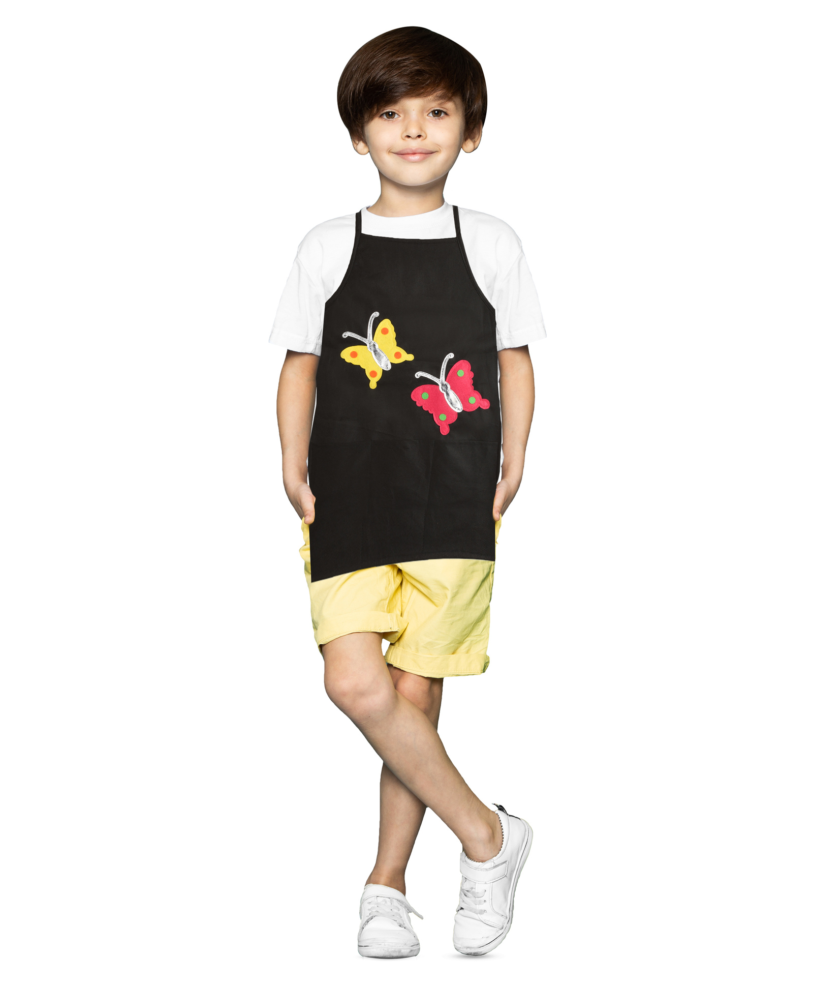 Li'LL Pumpkins Butterfly Apron with Pocket - Black-image-2