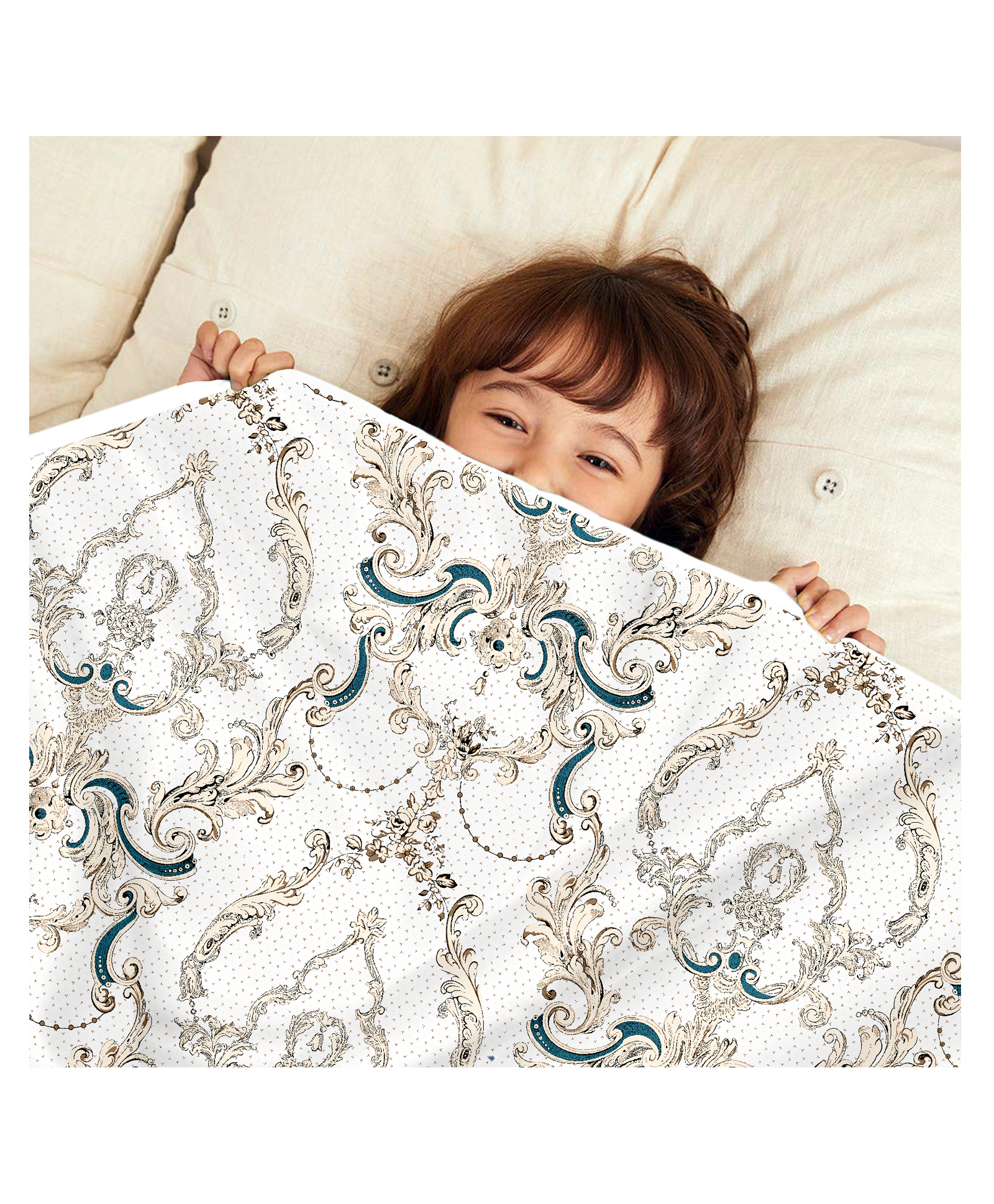 Divine Casa 120 GSM Polyester Abstract Design Printed Reversible AC Dohar for Kids Quilt Blanket for Kids - Beige and Brown-picture-10