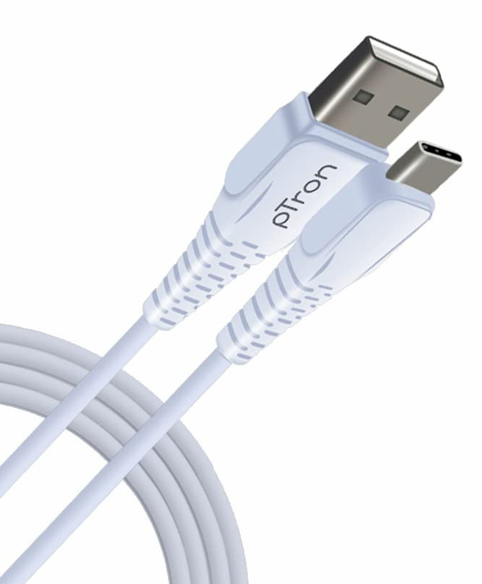 pTron Solero T241 2.4A Type-C Data & Charging USB Cable 480Mbps Data Sync Durable 1 Meter Long USB Cable for Type C USB Devices - White-picture-41