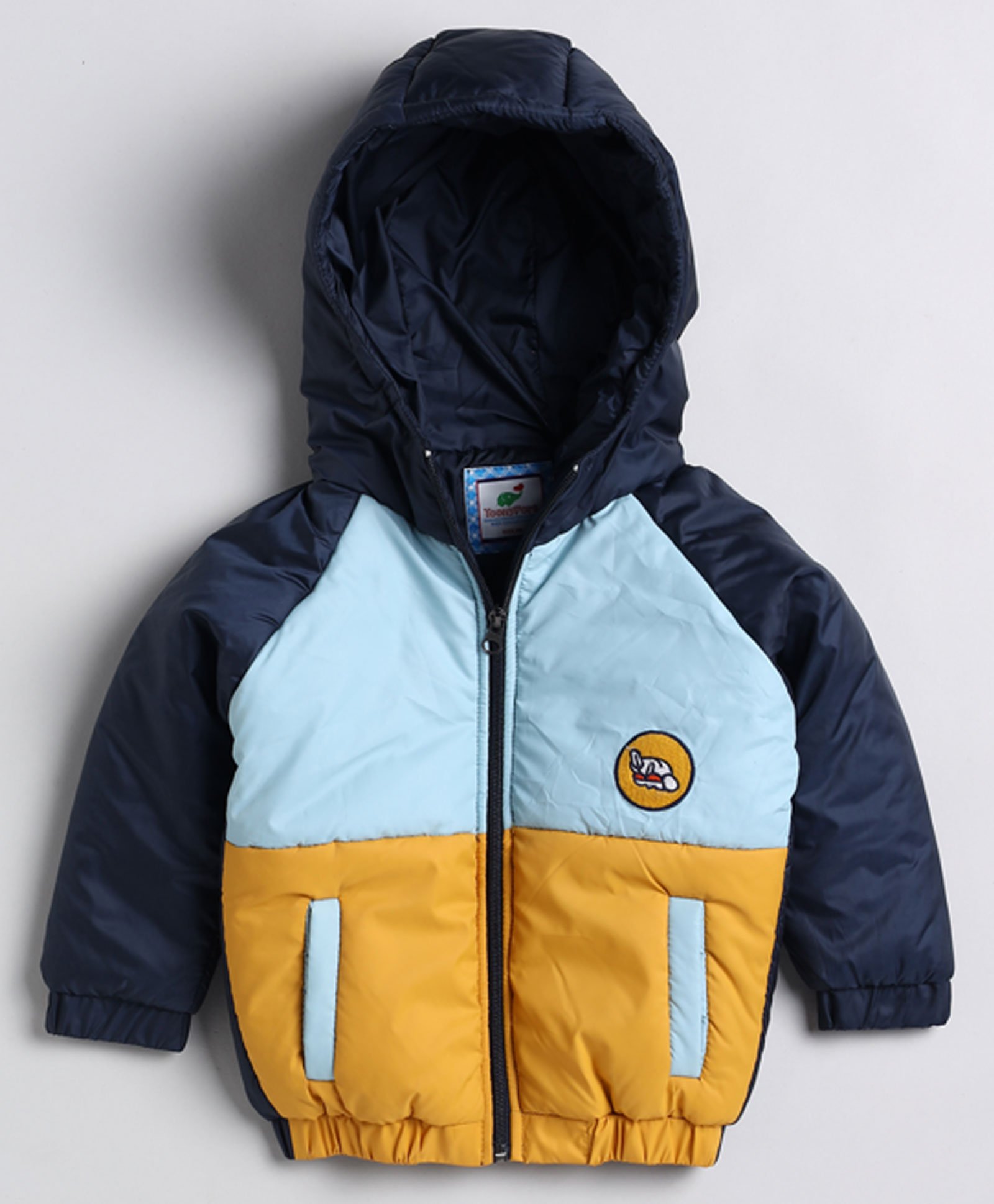 TOONYPORT Full Sleeves Colorblocked Detail Quilted Winter Jacket - Blue-picture-17