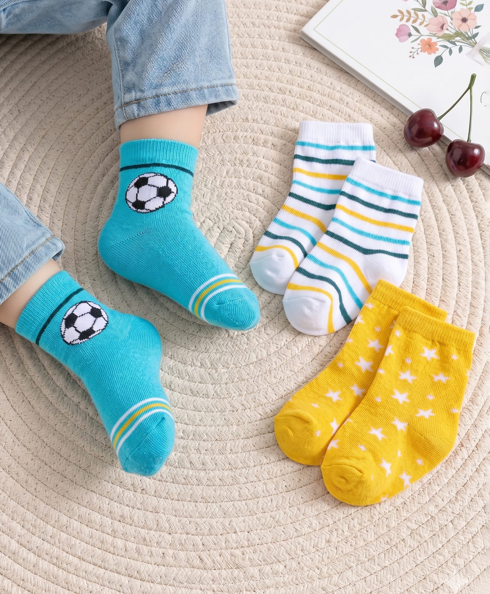 Cutewalk By Babyhug Anti Bacterial Ankle Length Socks Stripes Design Pack Of 3- Multicolor-image-20