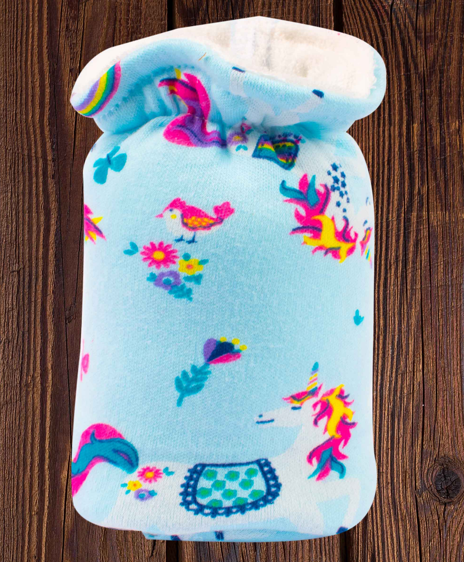 Mittenbooty Baby Bottle Cover Large Unicorn Print - Aqua Blue-image-44