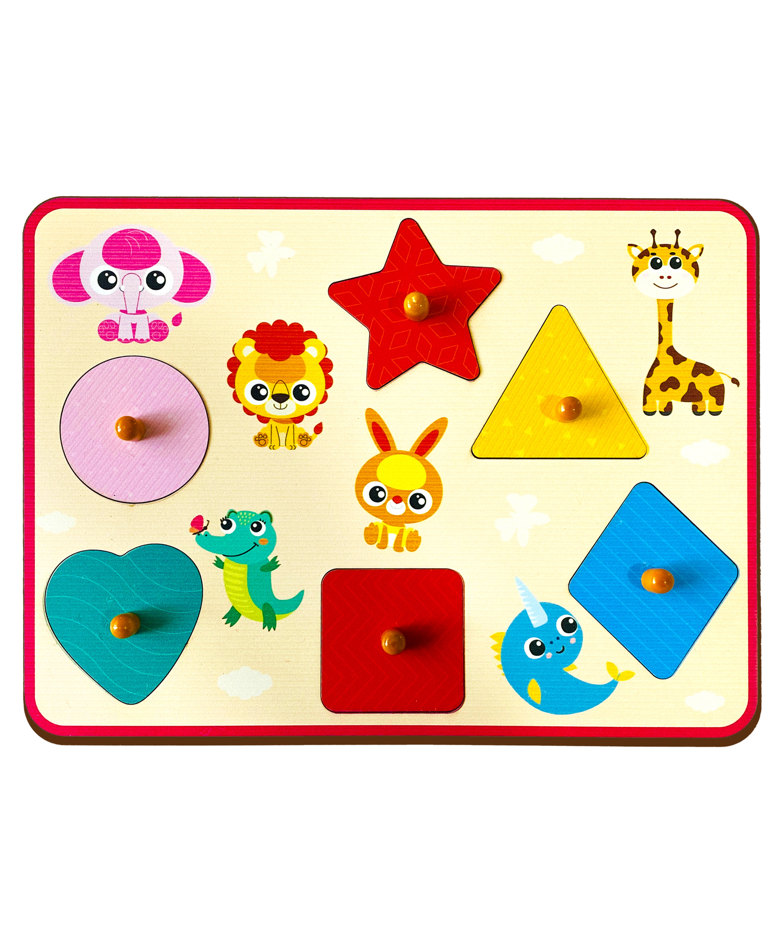 minileaves Mini Leaves Hide n See Shape Sorter Montessori Wooden Knob Pegged Puzzle - 6 Pieces-picture-44