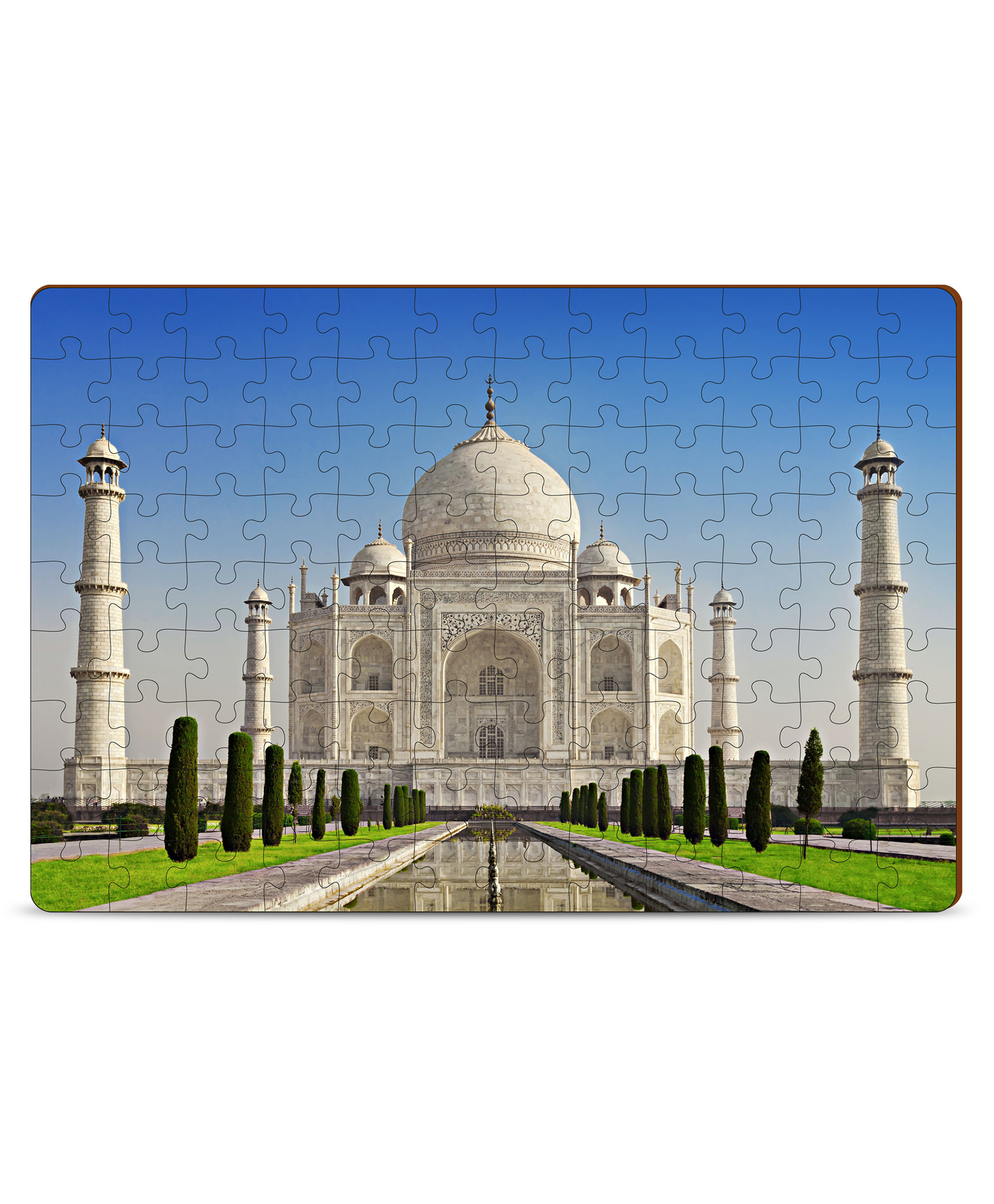 Mini Leaves The Taj Mahal India Wooden Puzzle With Wooden Box Multicolor - 108 Pieces-image-15