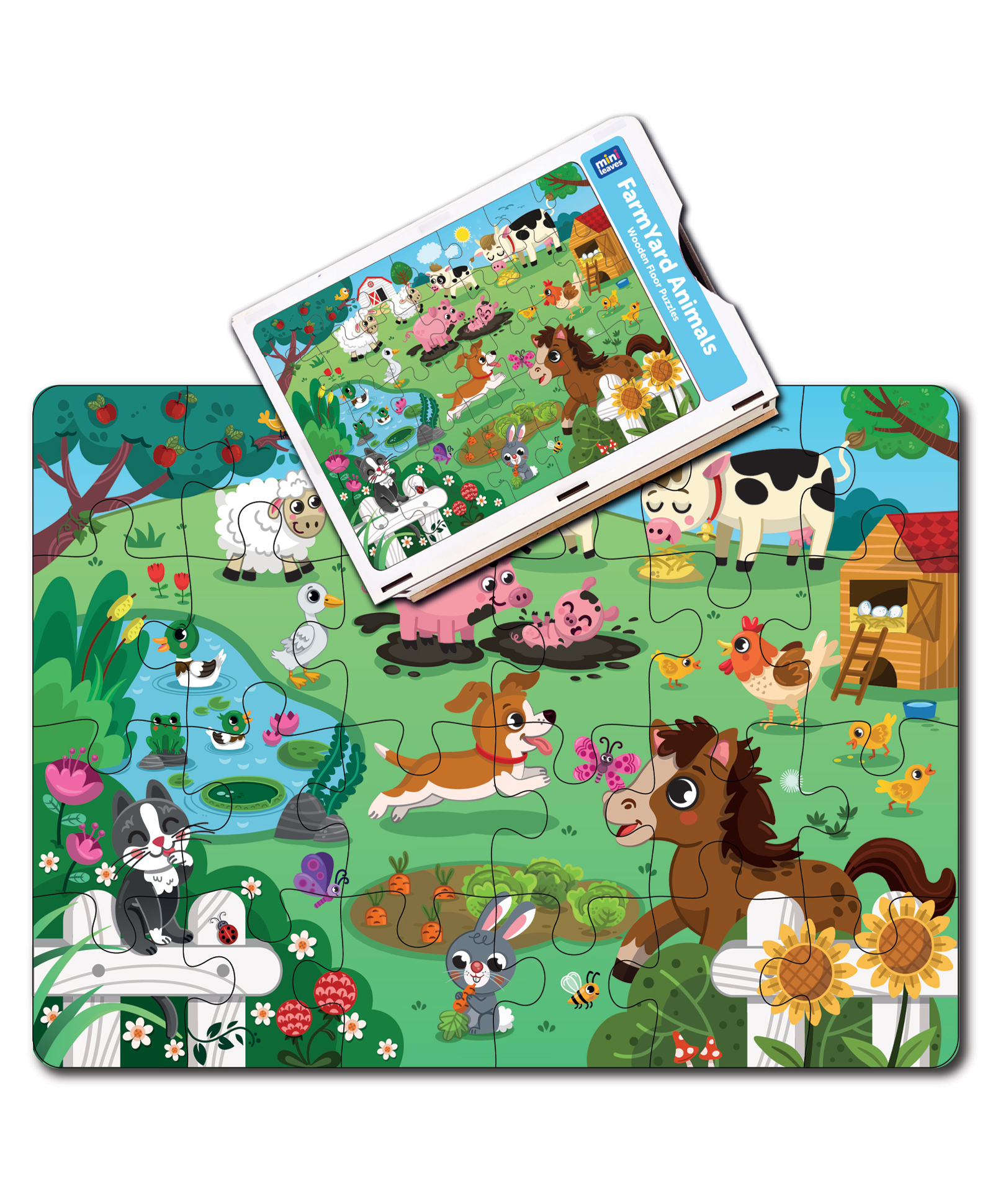 minileaves Mini Leaves Farm Animal Wooden Floor Puzzle Multicolor- 24 Pieces-picture-34