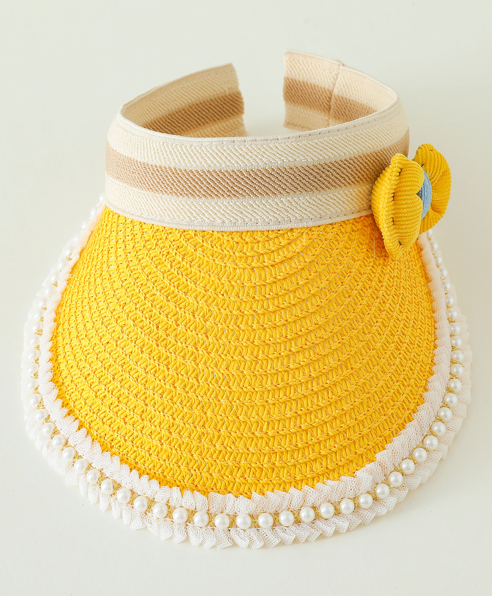 Babyhug Crochet Straw Hat With Bow Yellow - Diameter 37 cm-picture-16