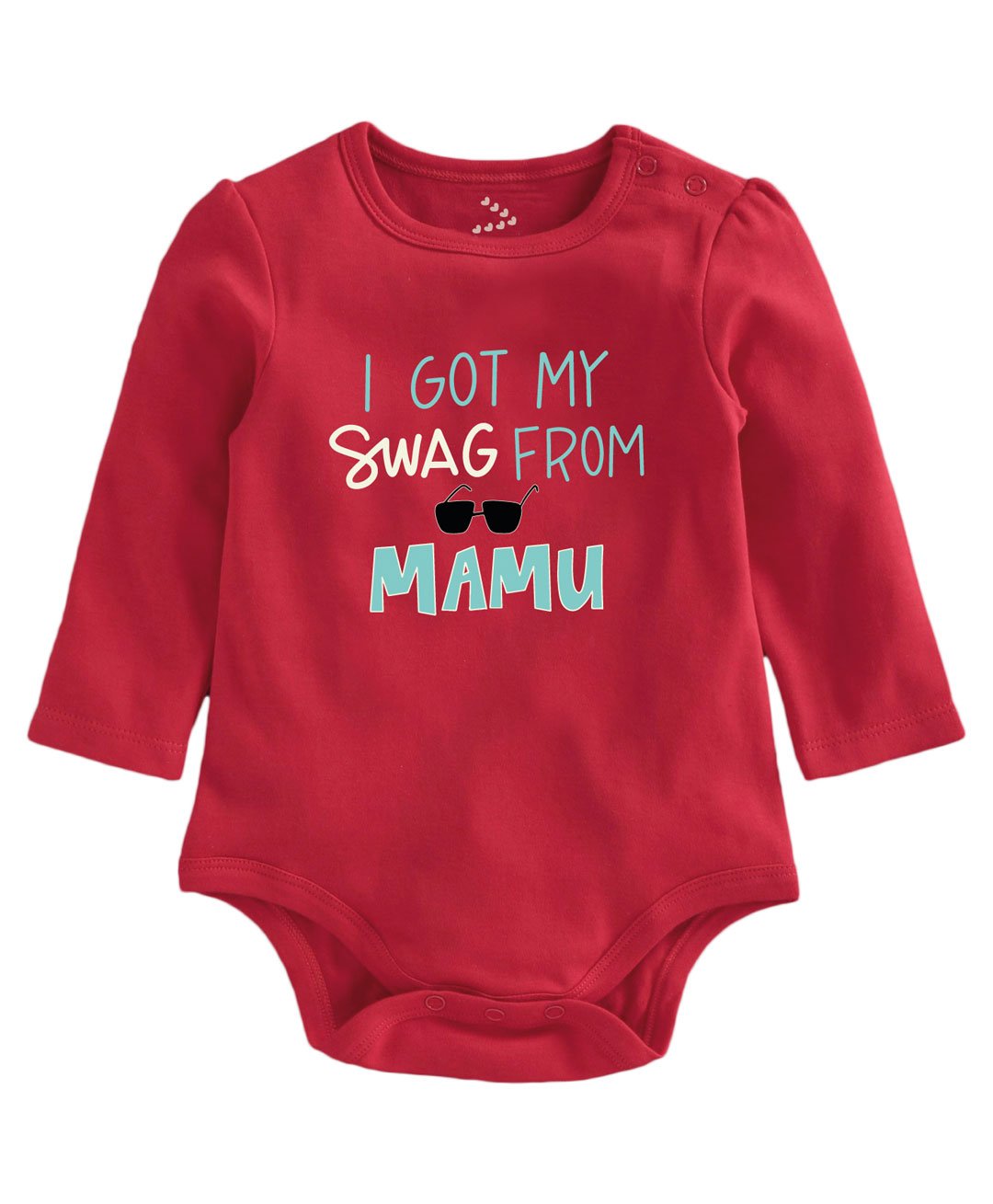 Zeezeezoo Full Sleeves Family Theme Swag from Mamu Printed Onesie - Red-picture-49