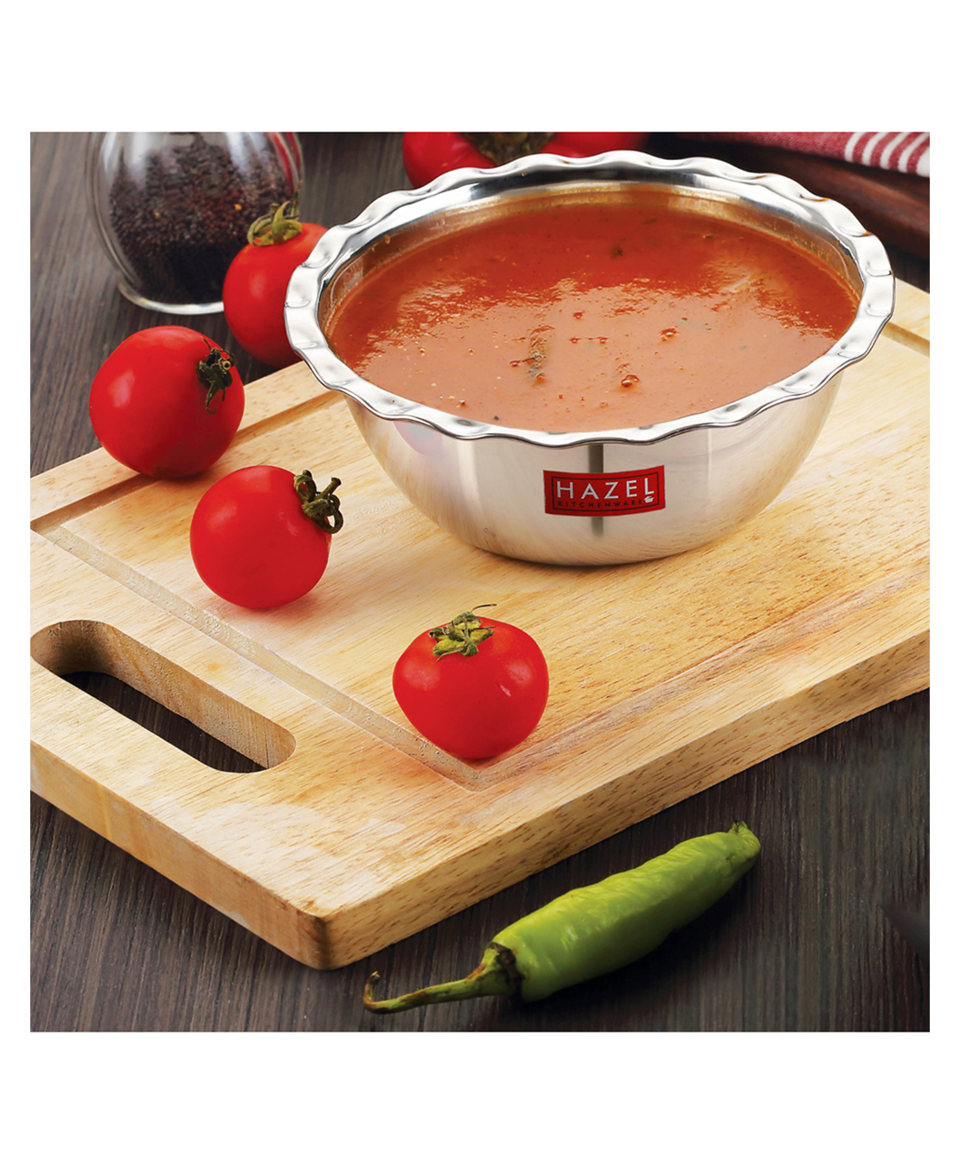 HAZEL Stainless Steel Serving Bowl Wati Vati Katori  Silver - 400 ml-picture-18