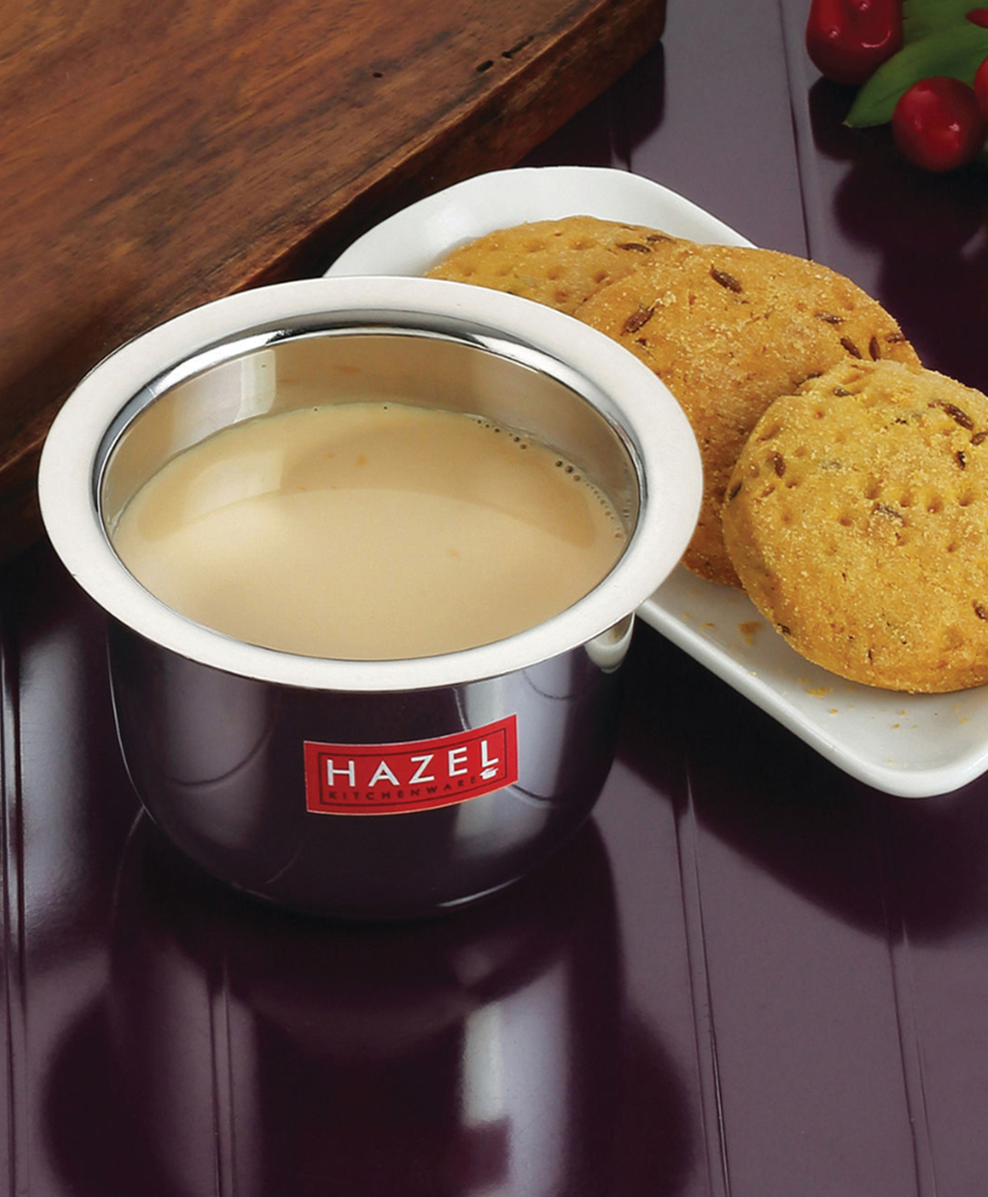HAZEL Stainless Steel Tea Glasses Mini Traditional Design Coffee Milk Serving Glass Patra Pela - Silver-picture-25