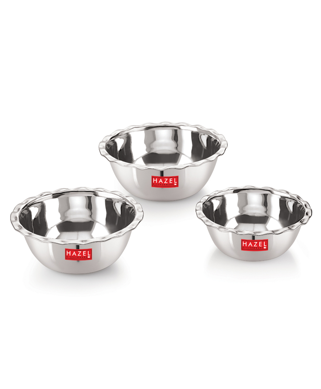 HAZEL Stainless Steel Serving Bowl Wati Vati Katori Silver - Pack of 3-picture-20