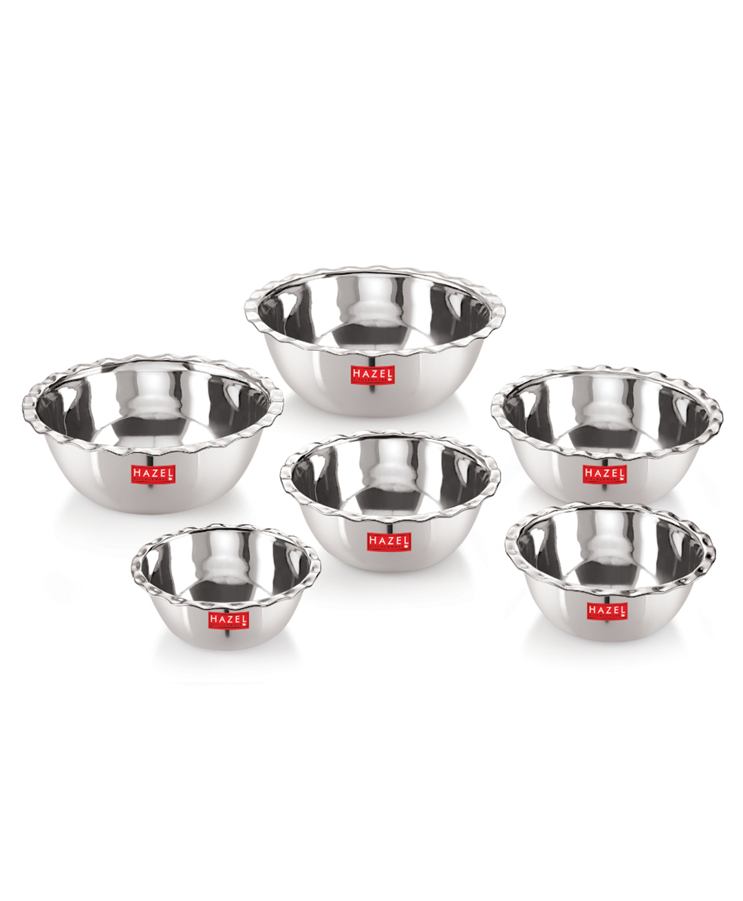 HAZEL Stainless Steel Serving Bowl Wati Vati Katori Silver - Set of 6-picture-11