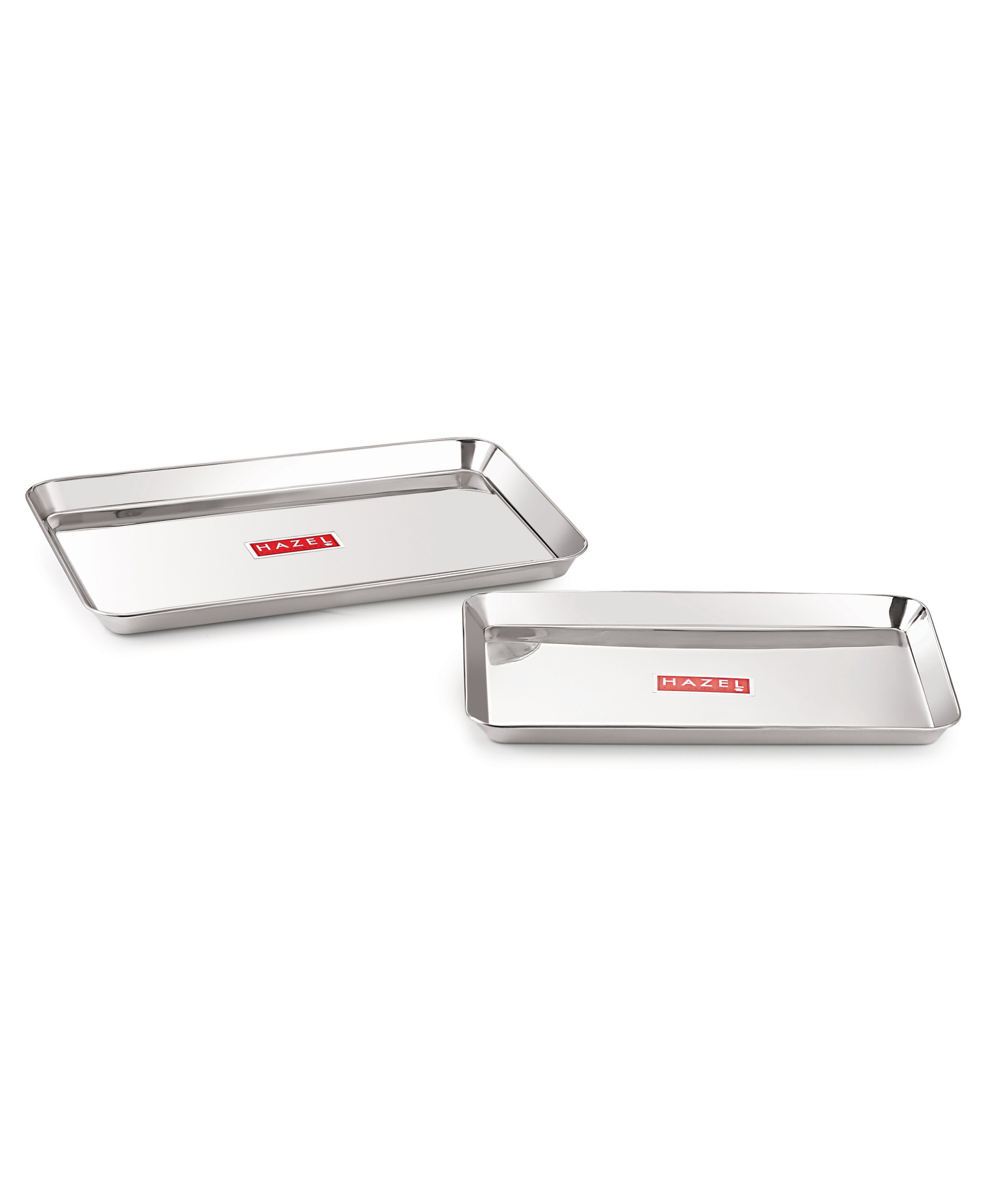 HAZEL Stainless Steel Serving Tray Rectangle Plate Plater Silver - Pack of 2-picture-28