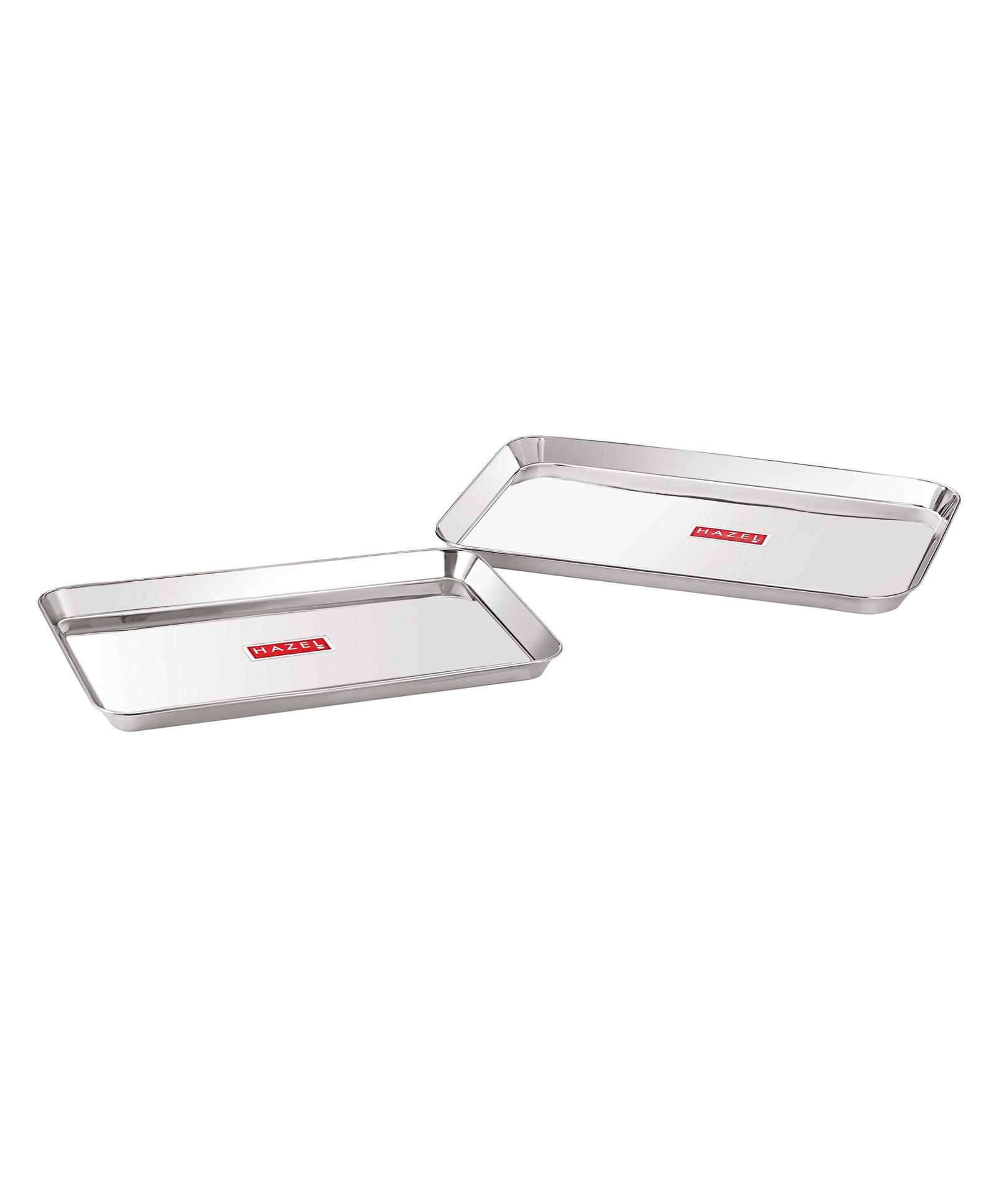 HAZEL Stainless Steel Serving Tray Rectangle Plate Plater Silver - Pack of 2-picture-29