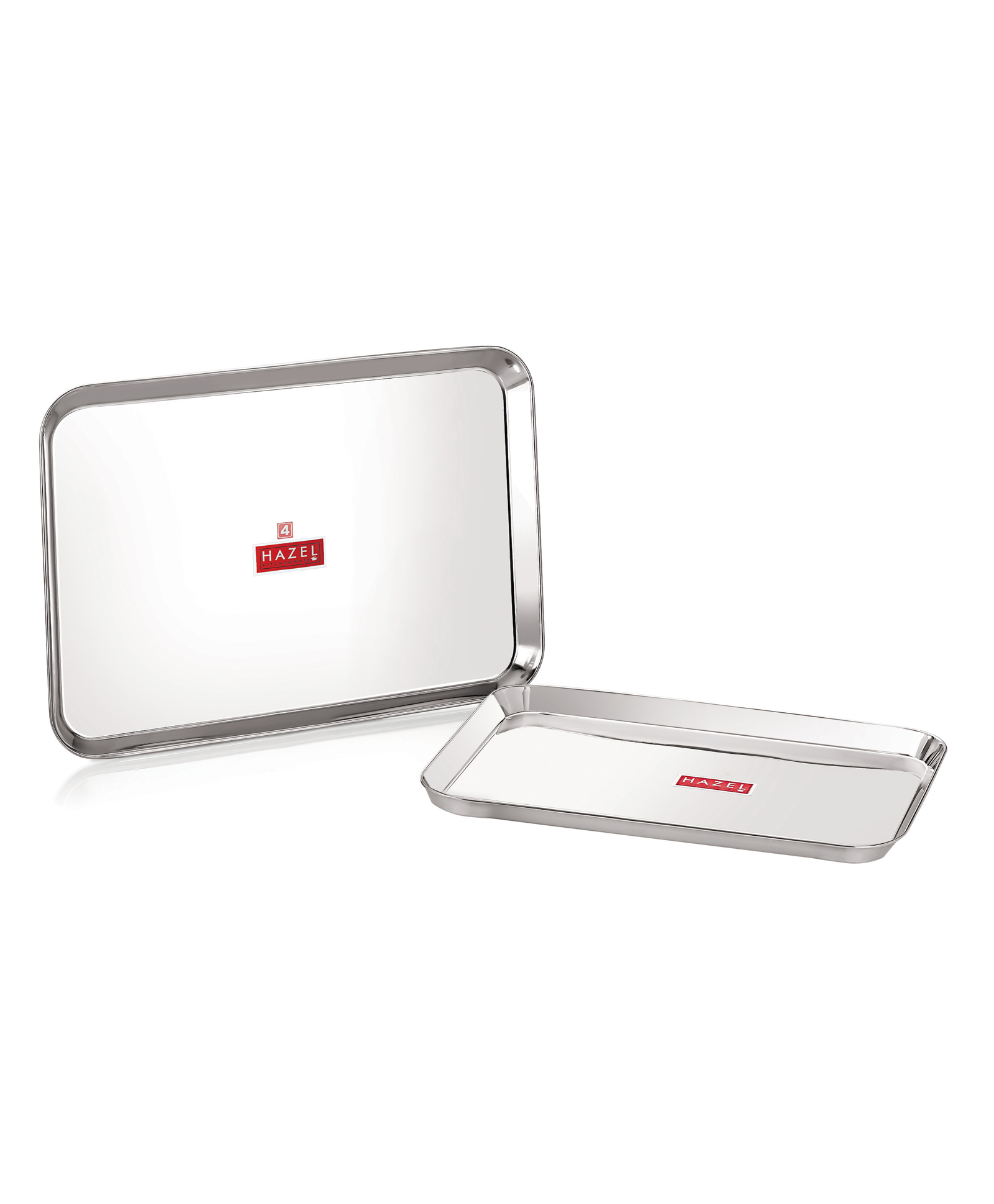 HAZEL Stainless Steel Serving Tray Rectangle Plate Plater Silver - Pack of 2-picture-32