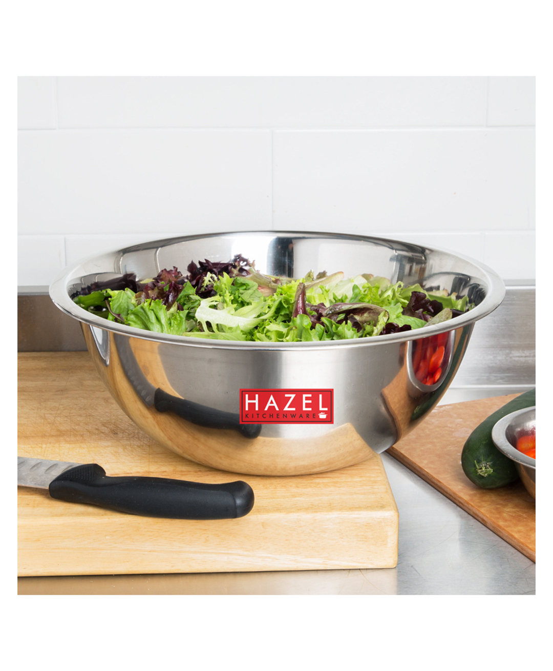 HAZEL Stainless Steel Mixing Bowl for Cake Batter Kitchen & Baking Accessories Silver -  3300 ml-picture-38