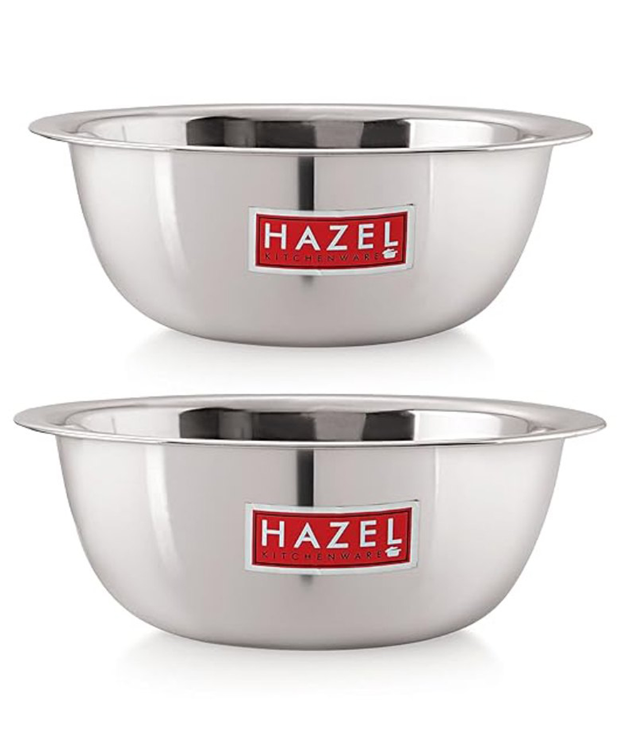 HAZEL Stainless Steel Mixing Bowl for Cake Batter Kitchen & Baking Accessories Silver - Pack of 2-image-13